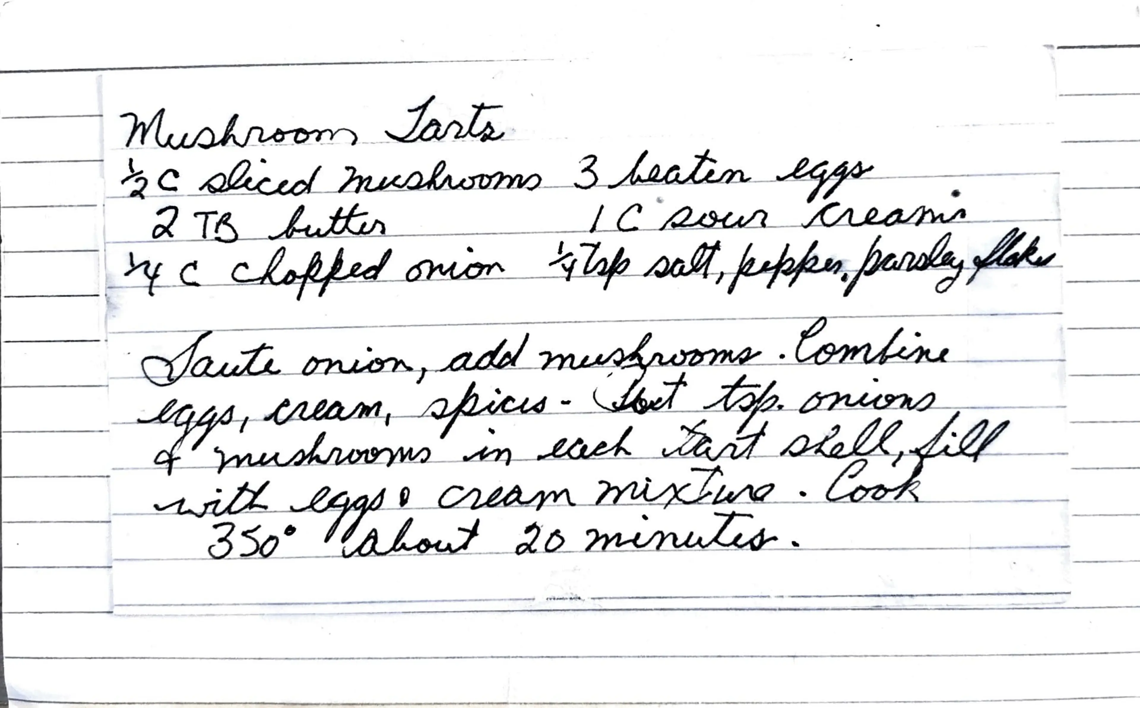 Mushroom Tarts