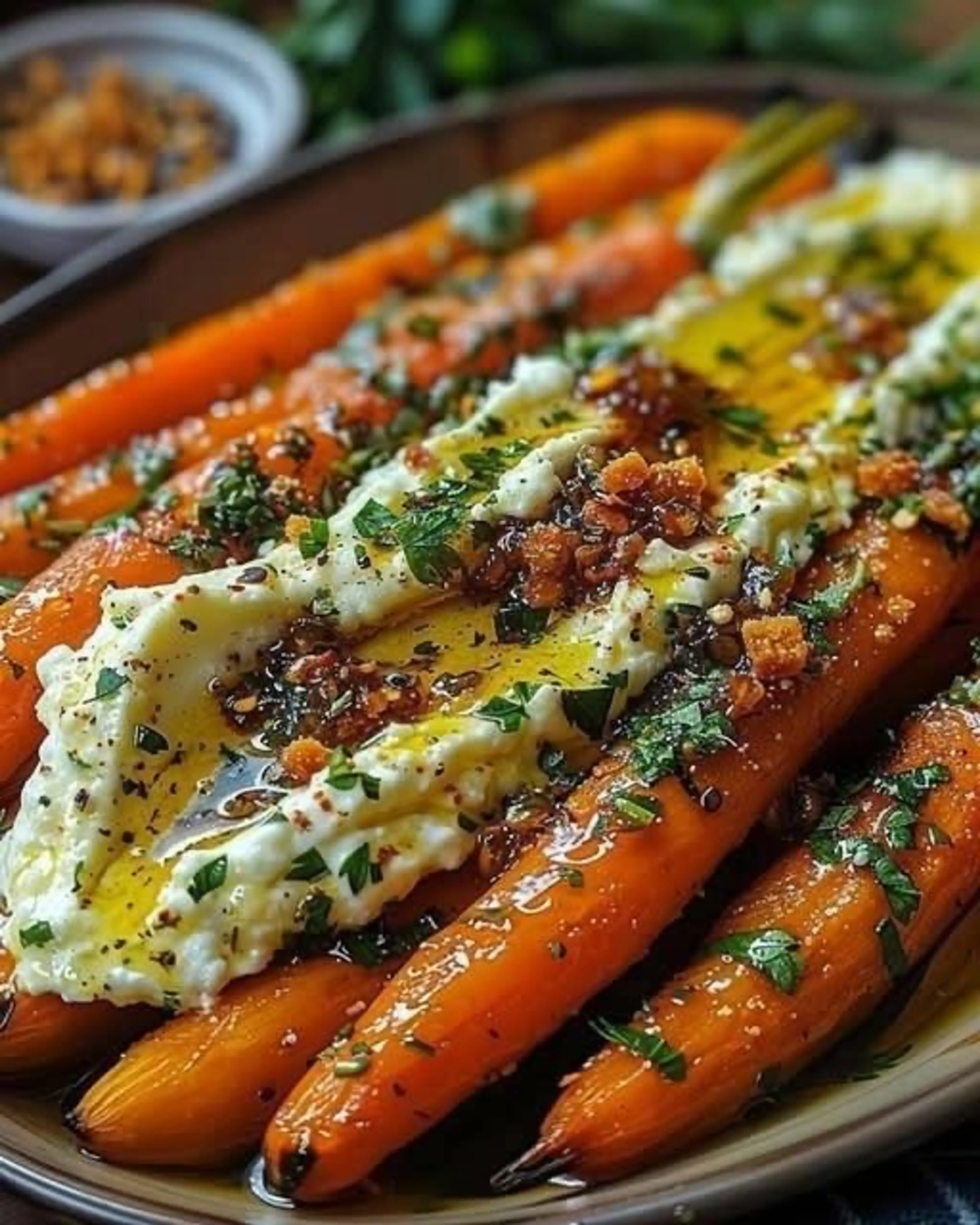 Roasted Carrots with Whipped Ricotta and Hot Honey