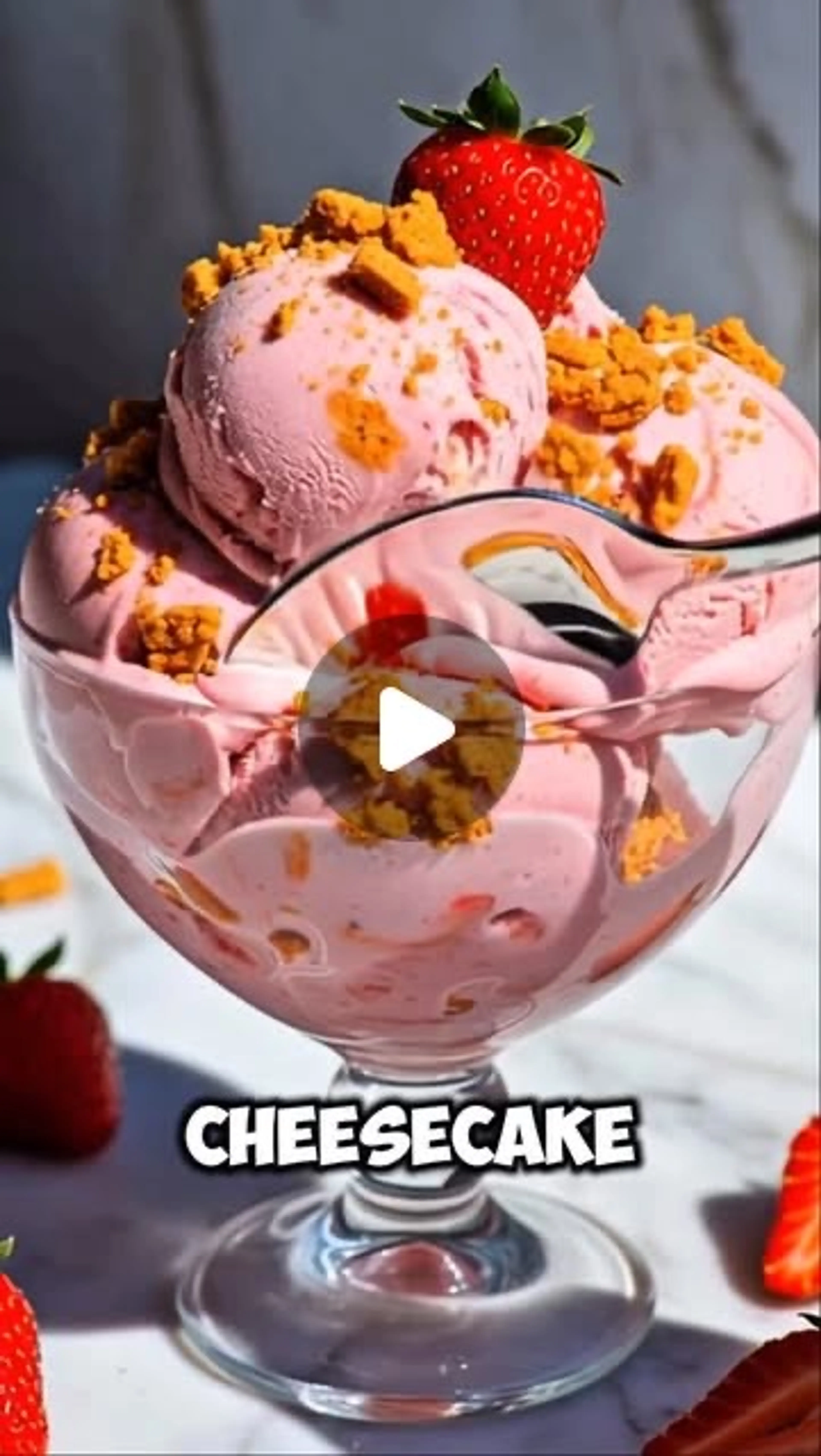 High-protein Strawberry Cheesecake Ice Cream