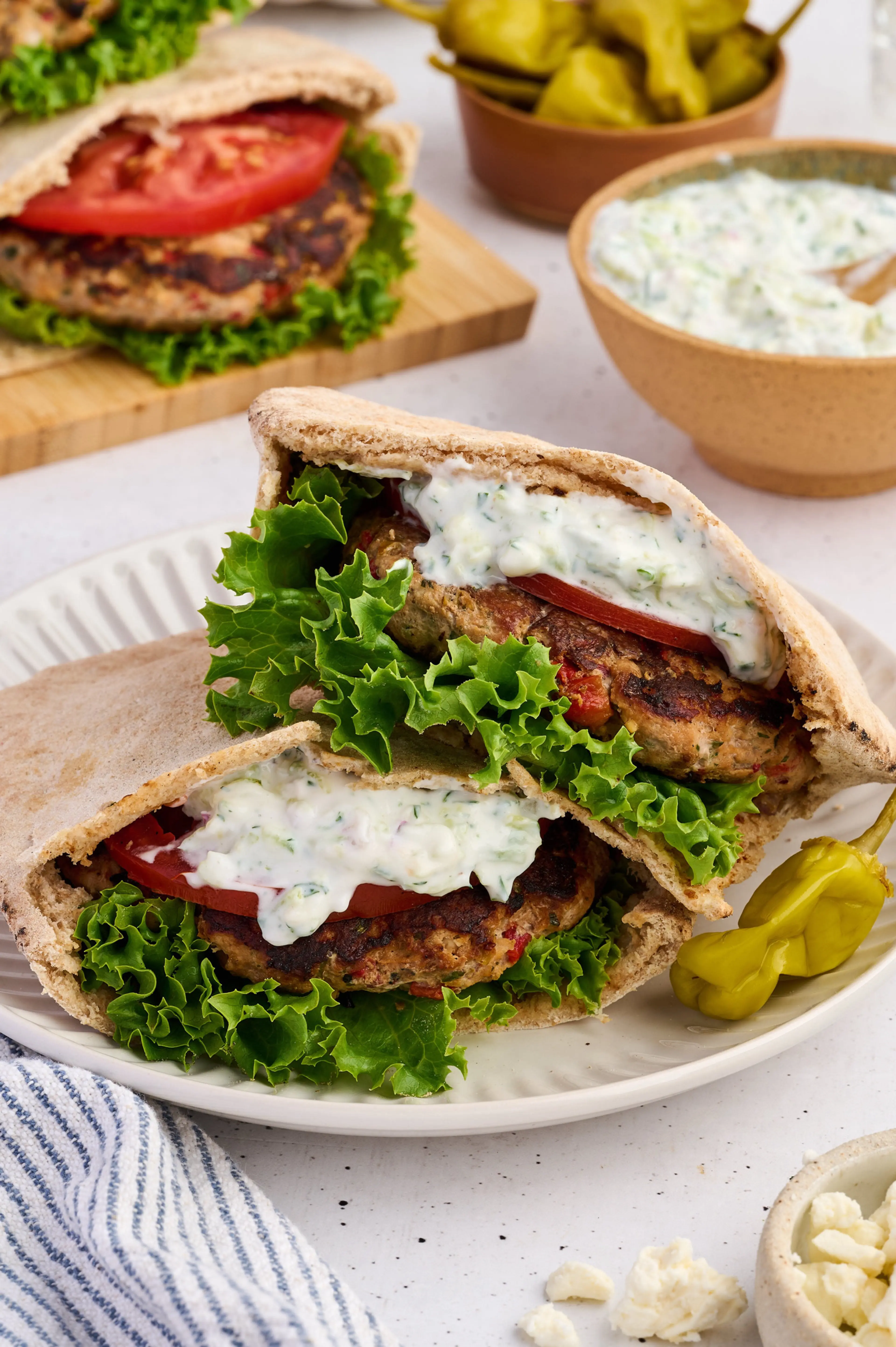 Juicy Greek Turkey Burger Patties with Feta