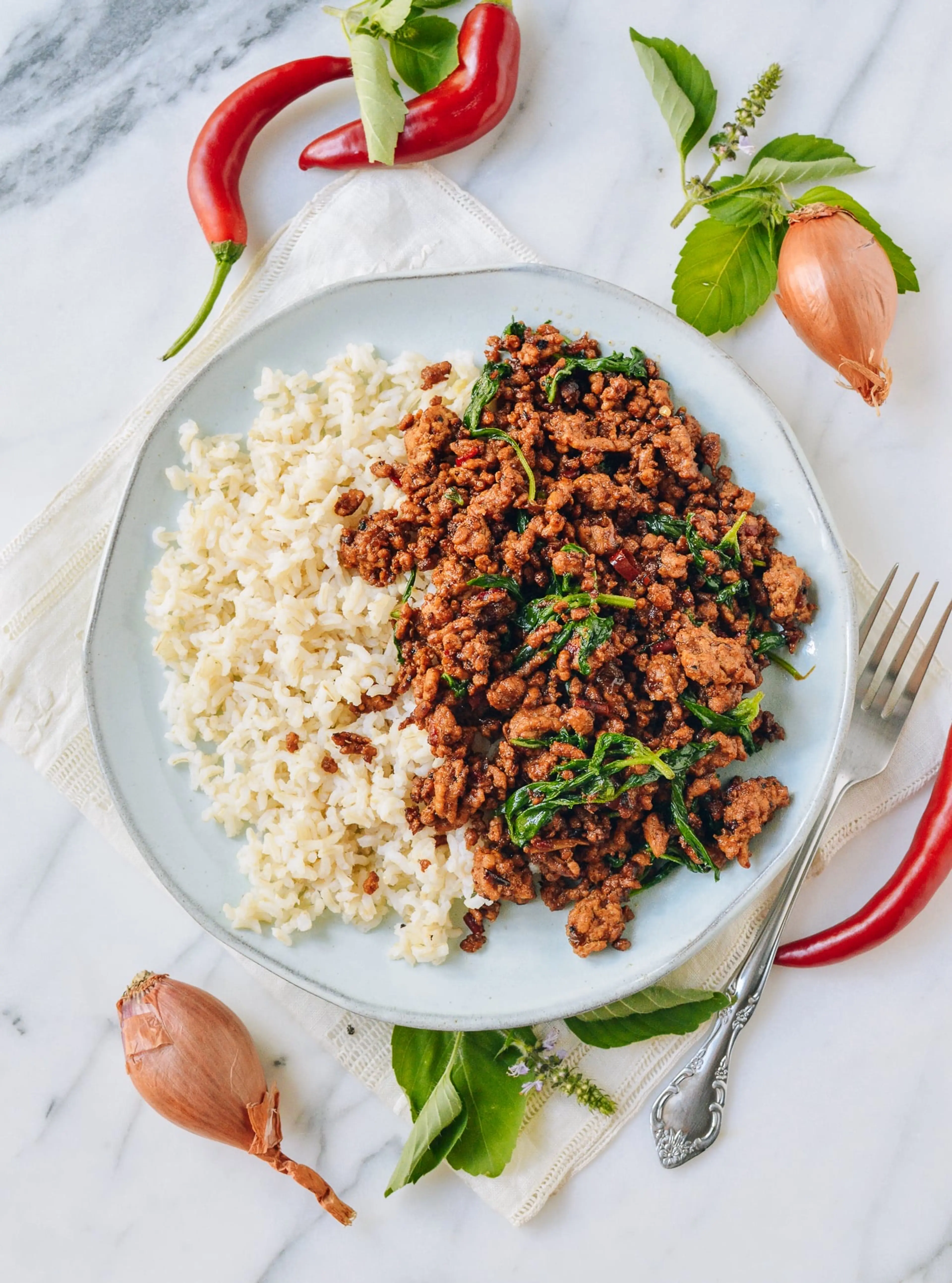 Pork & Holy Basil Stir-fry (Pad Kra Pao)