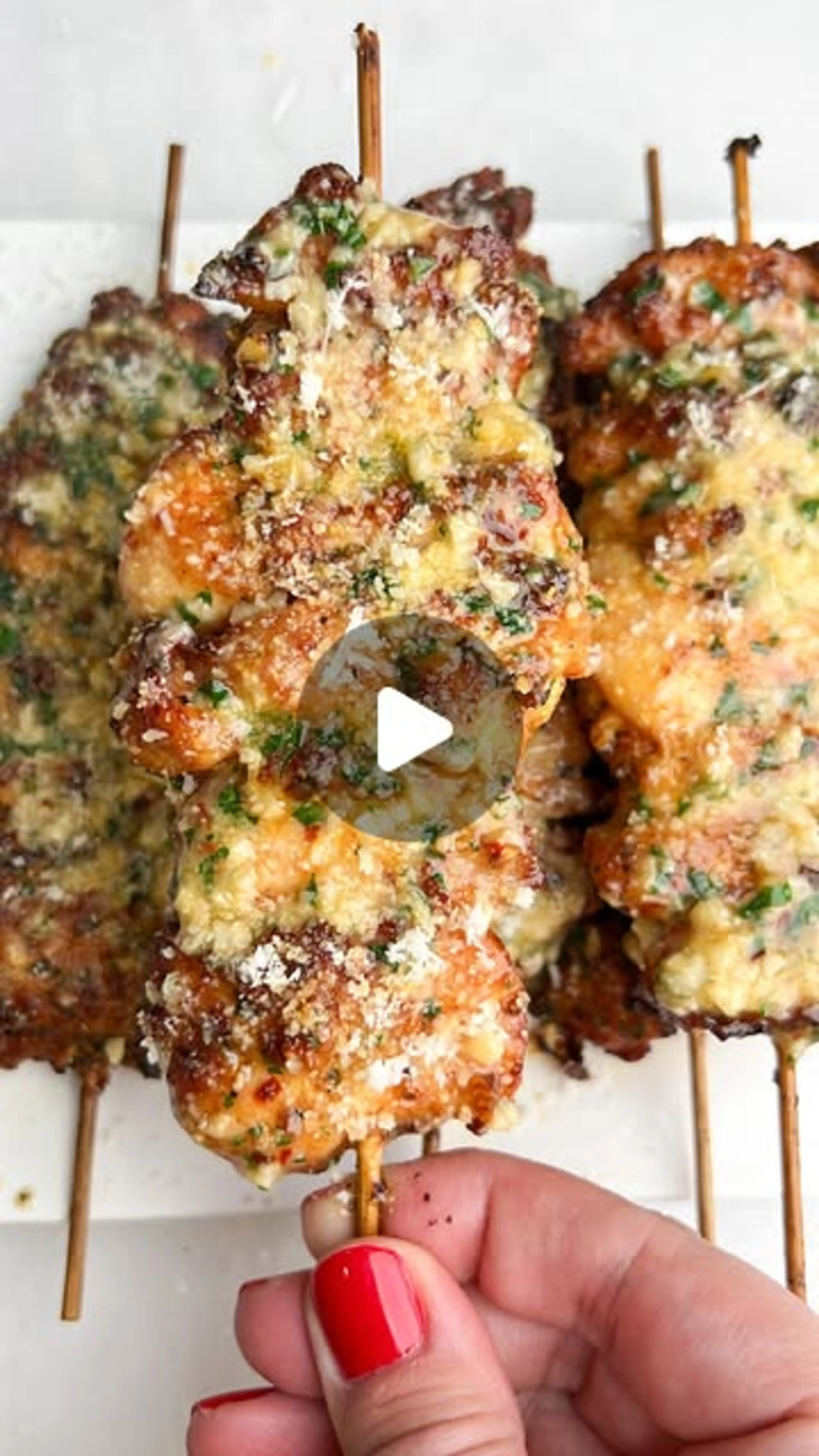 Air Fried Garlic Parmesan Chicken Skewers - So Tender
