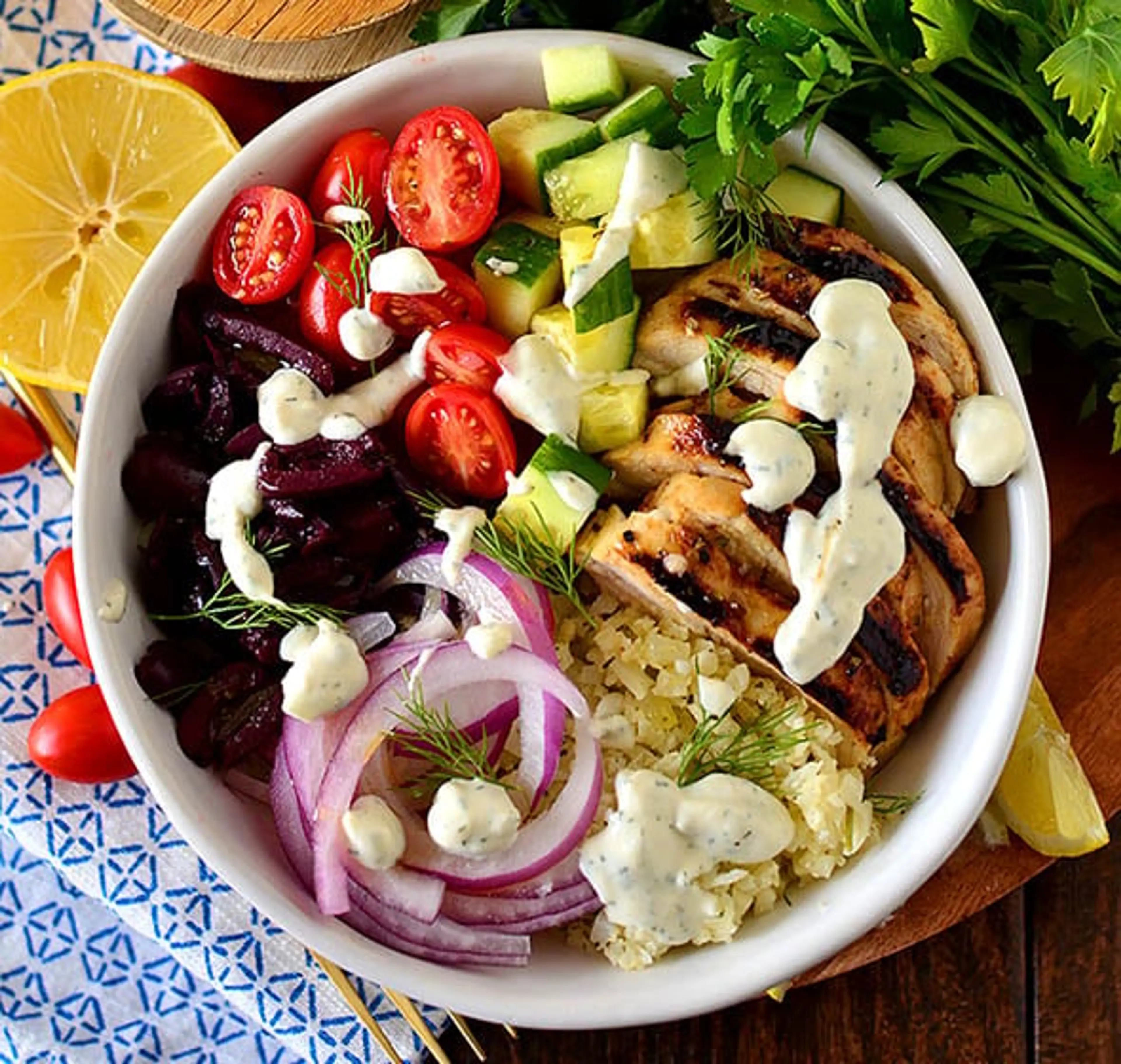 Low Carb Greek Chicken Bowl