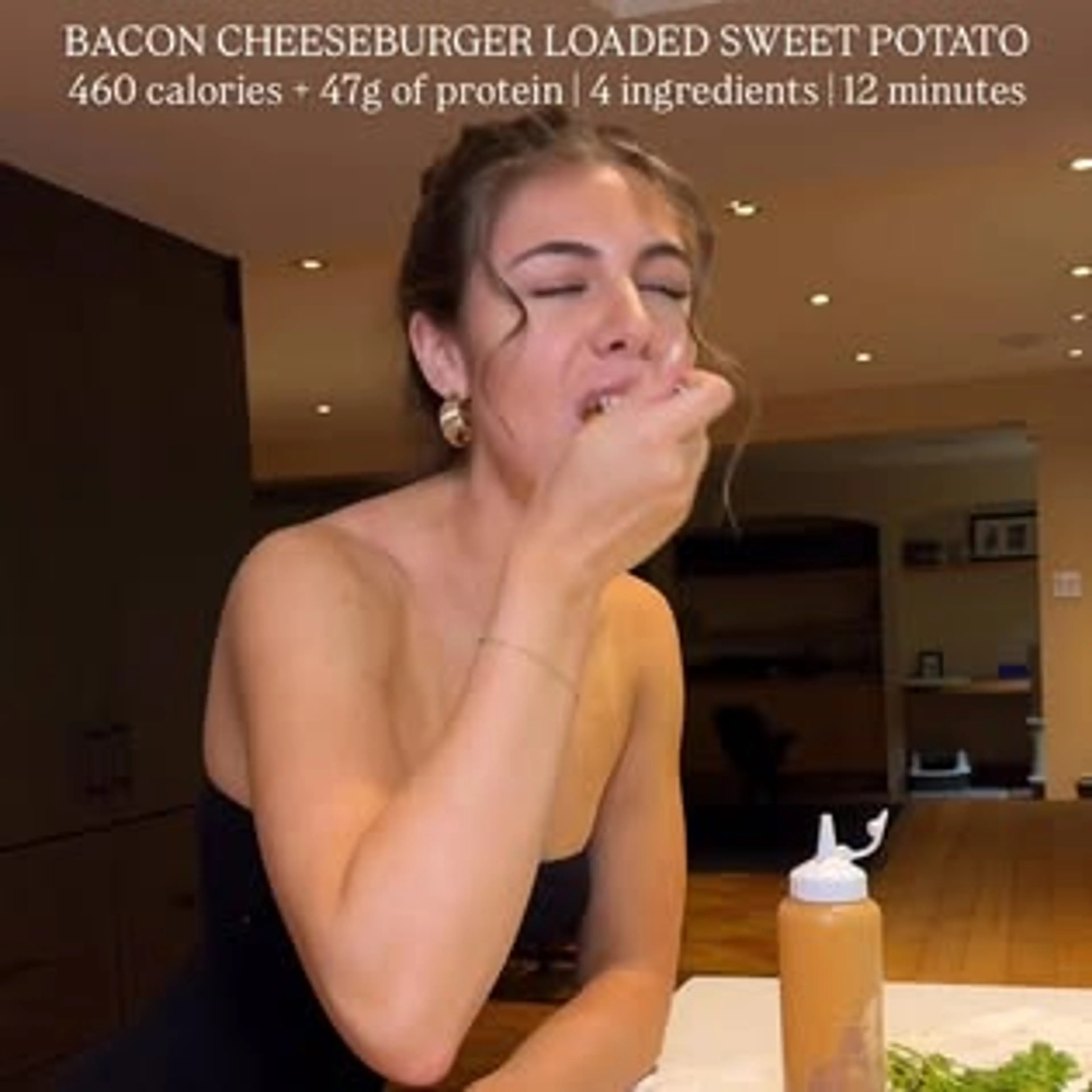 Bacon Cheeseburger Loaded Sweet Potato