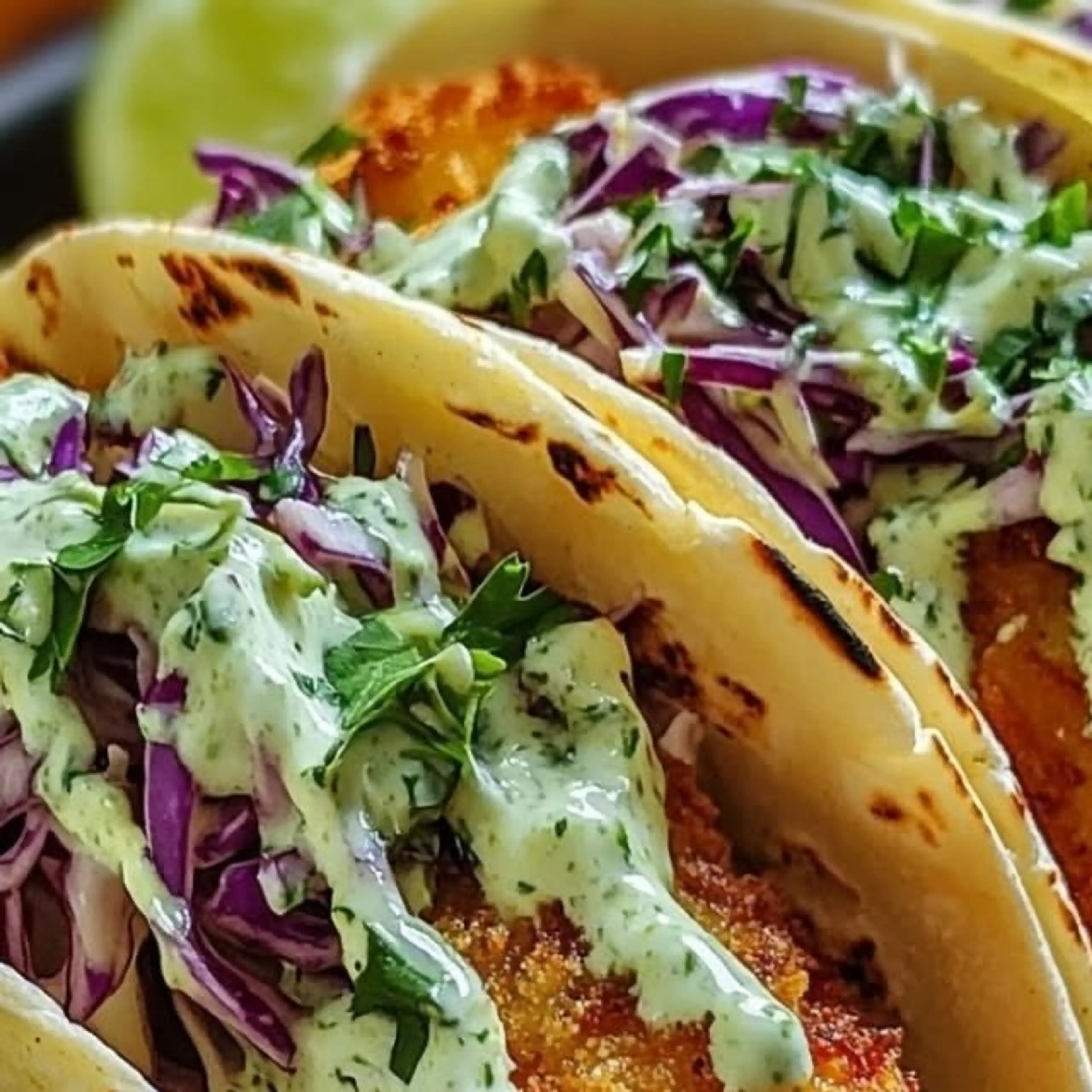Crispy Fish Tacos with Cilantro Lime Slaw