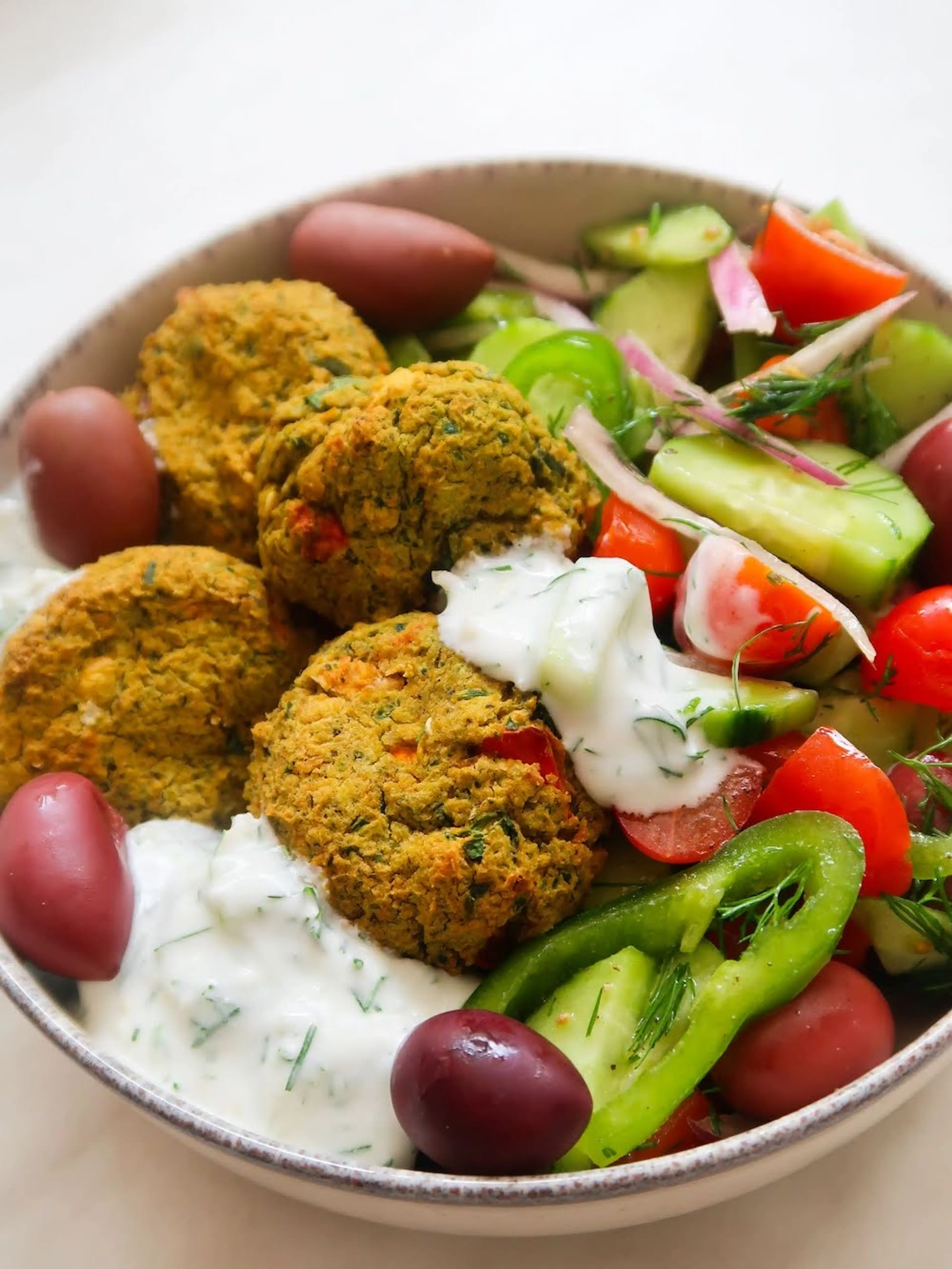 Mediterranean Baked Falafel Bowls