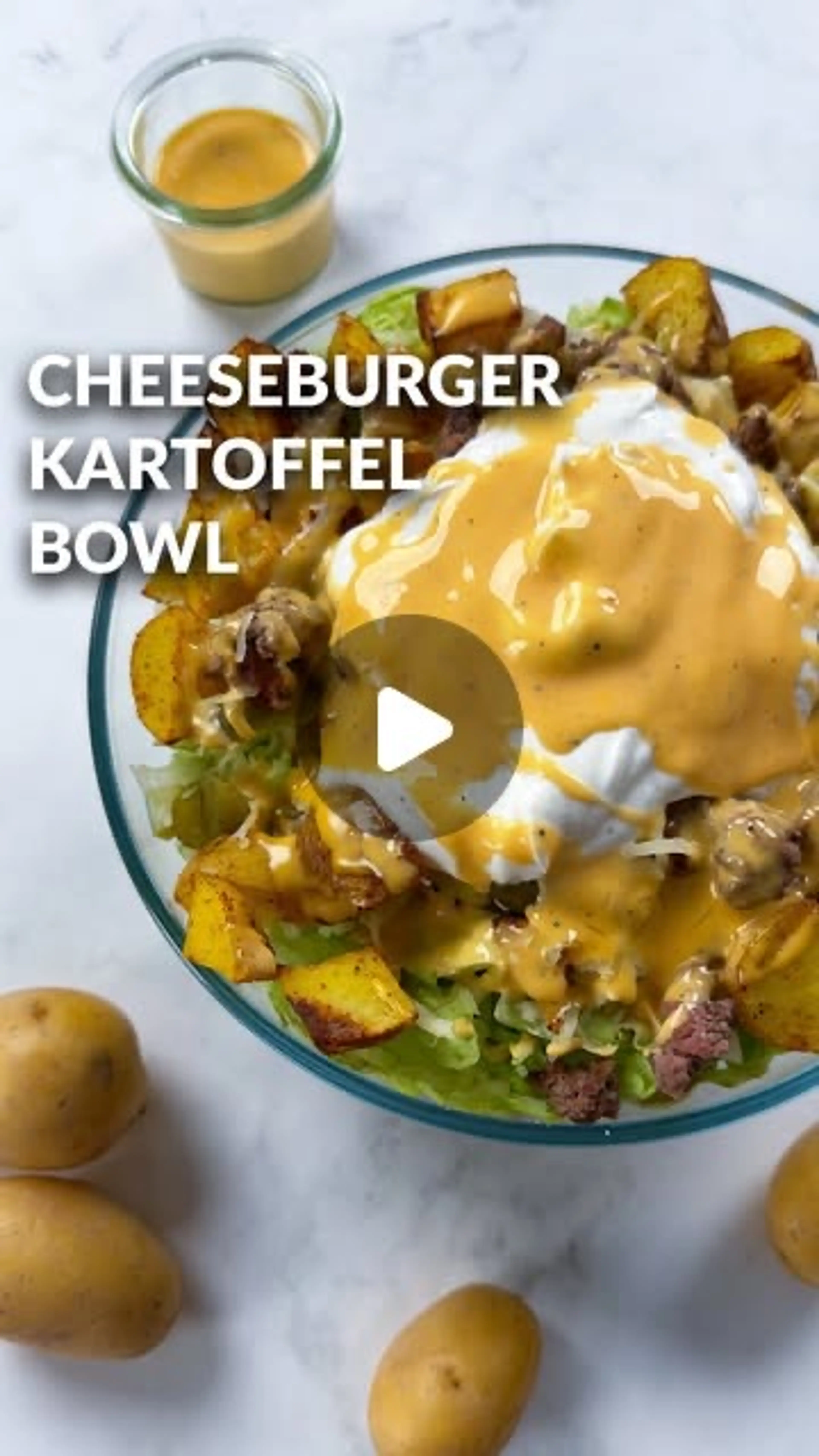 Cheeseburger Protein Kartoffel Bowl