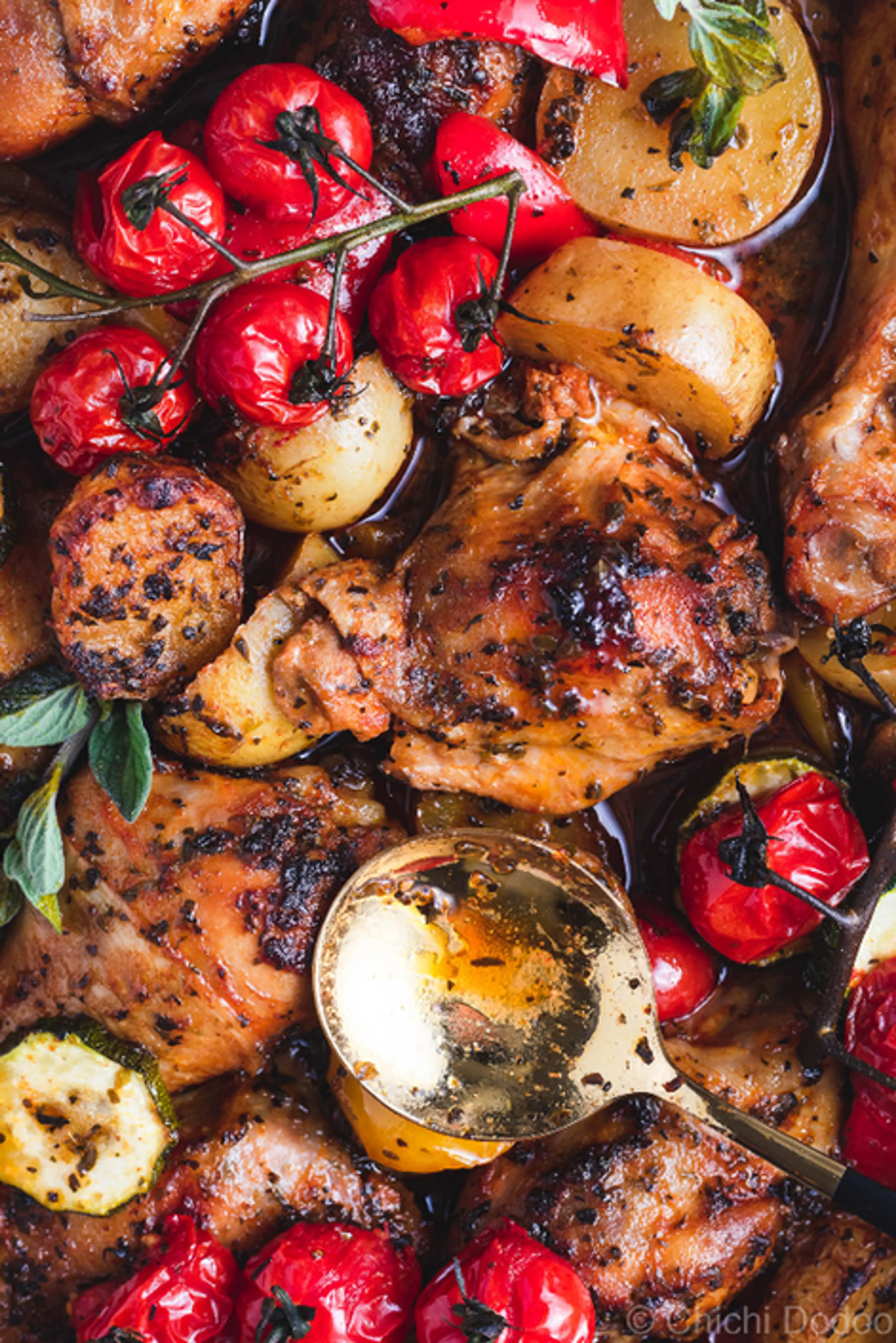 Mediterranean One Pan Baked Chicken with Vegetables
