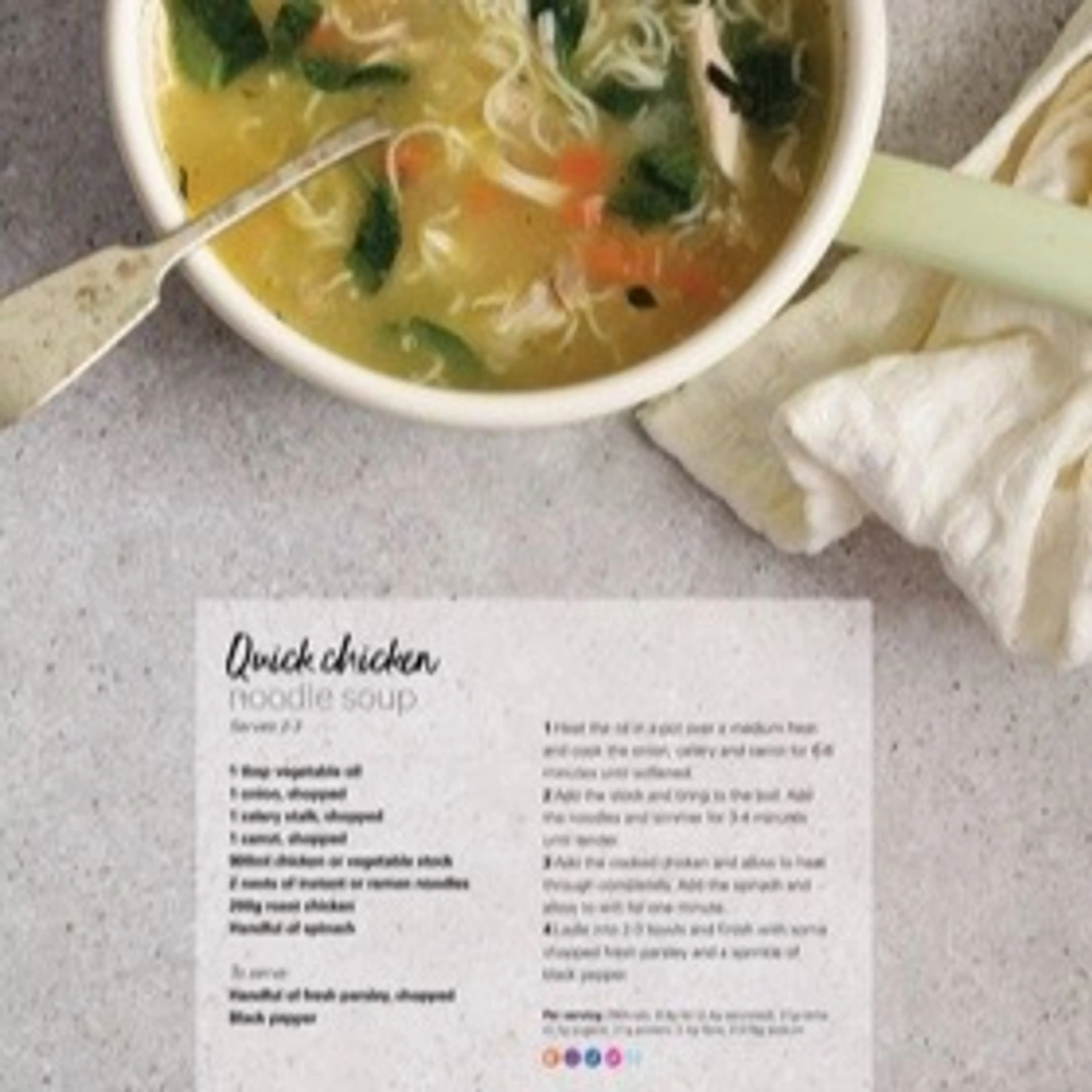 Quick chicken noodle soup