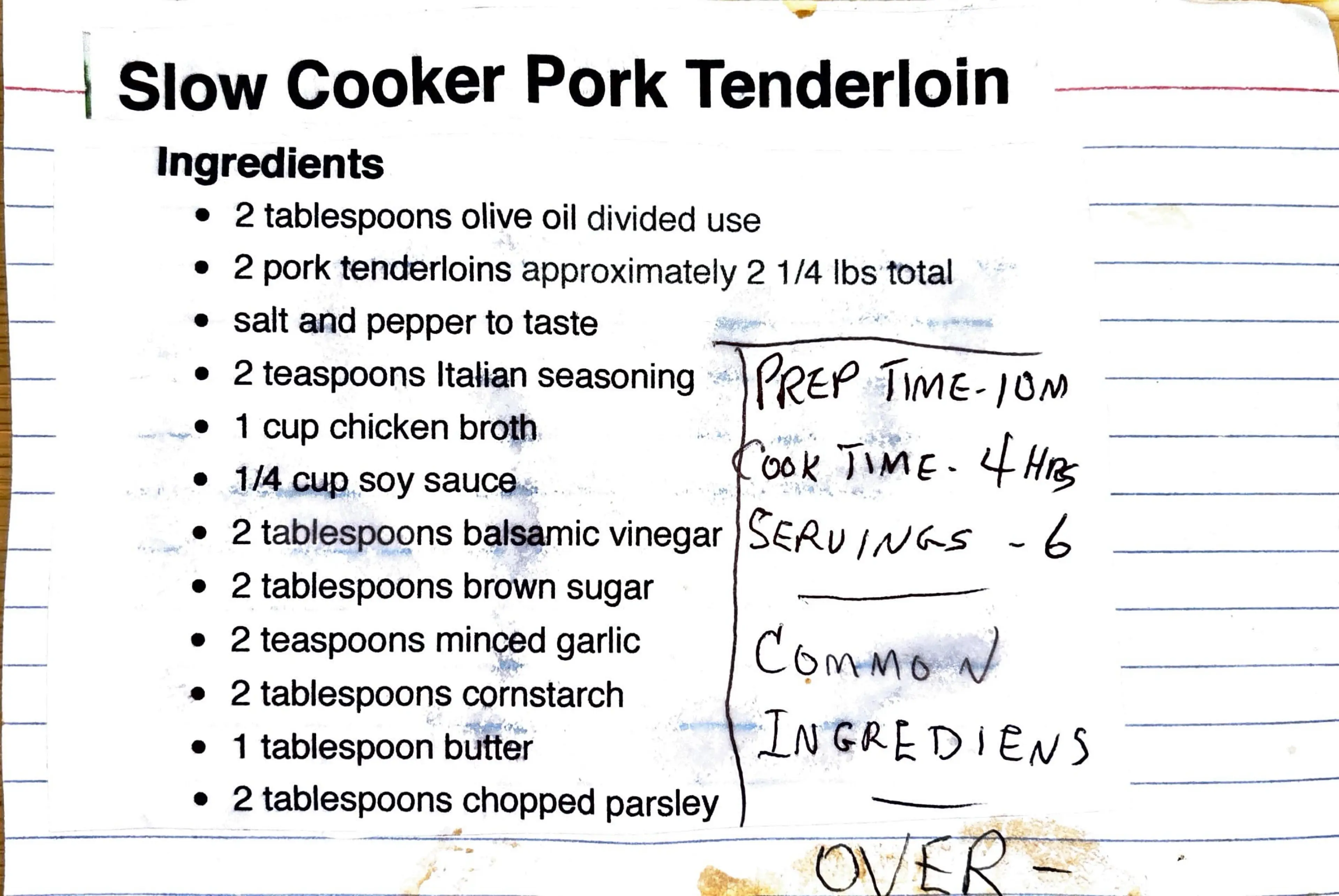 Slow Cooker Pork Tenderloin
