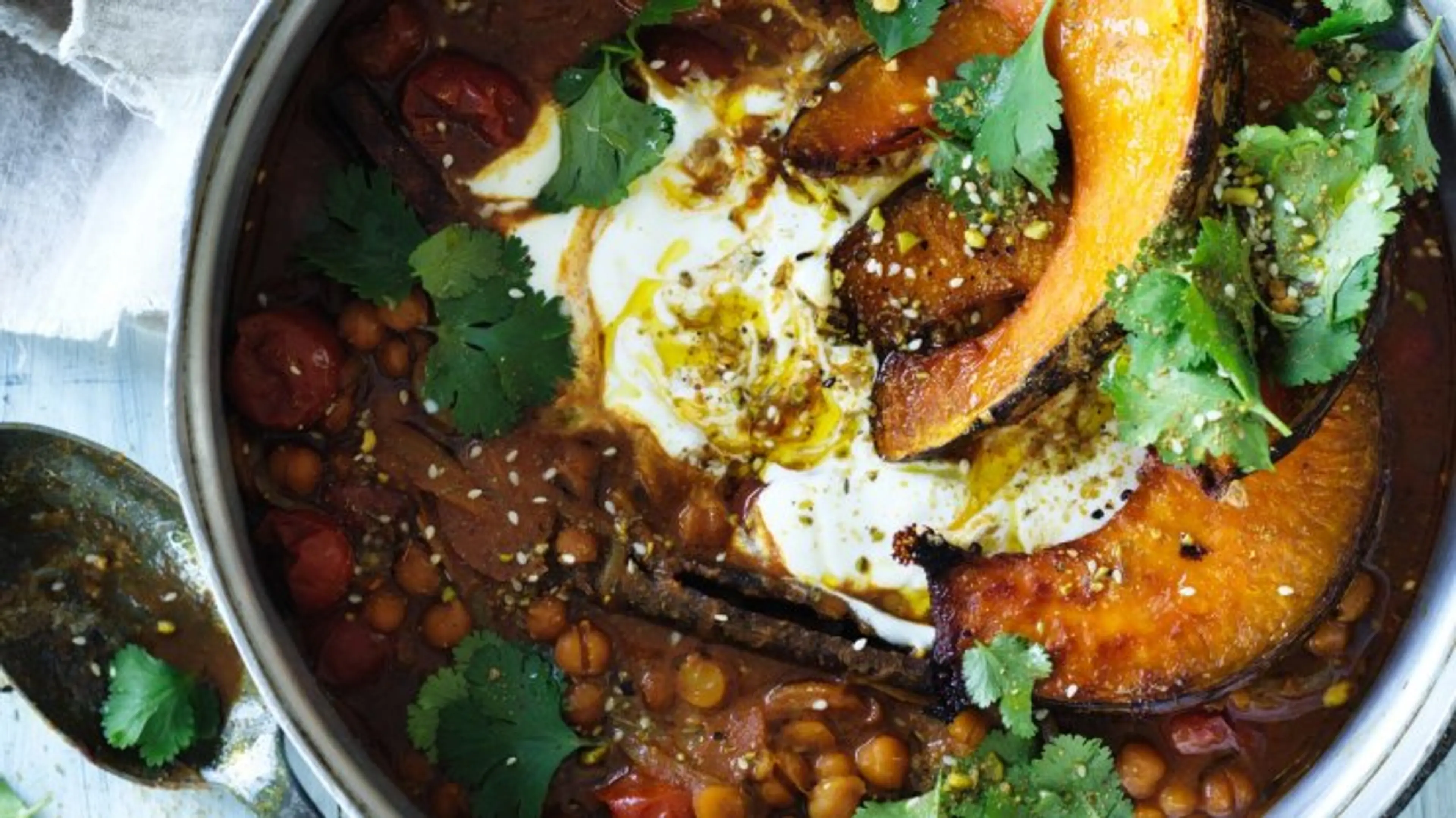 Chickpea and roast pumpkin casserole