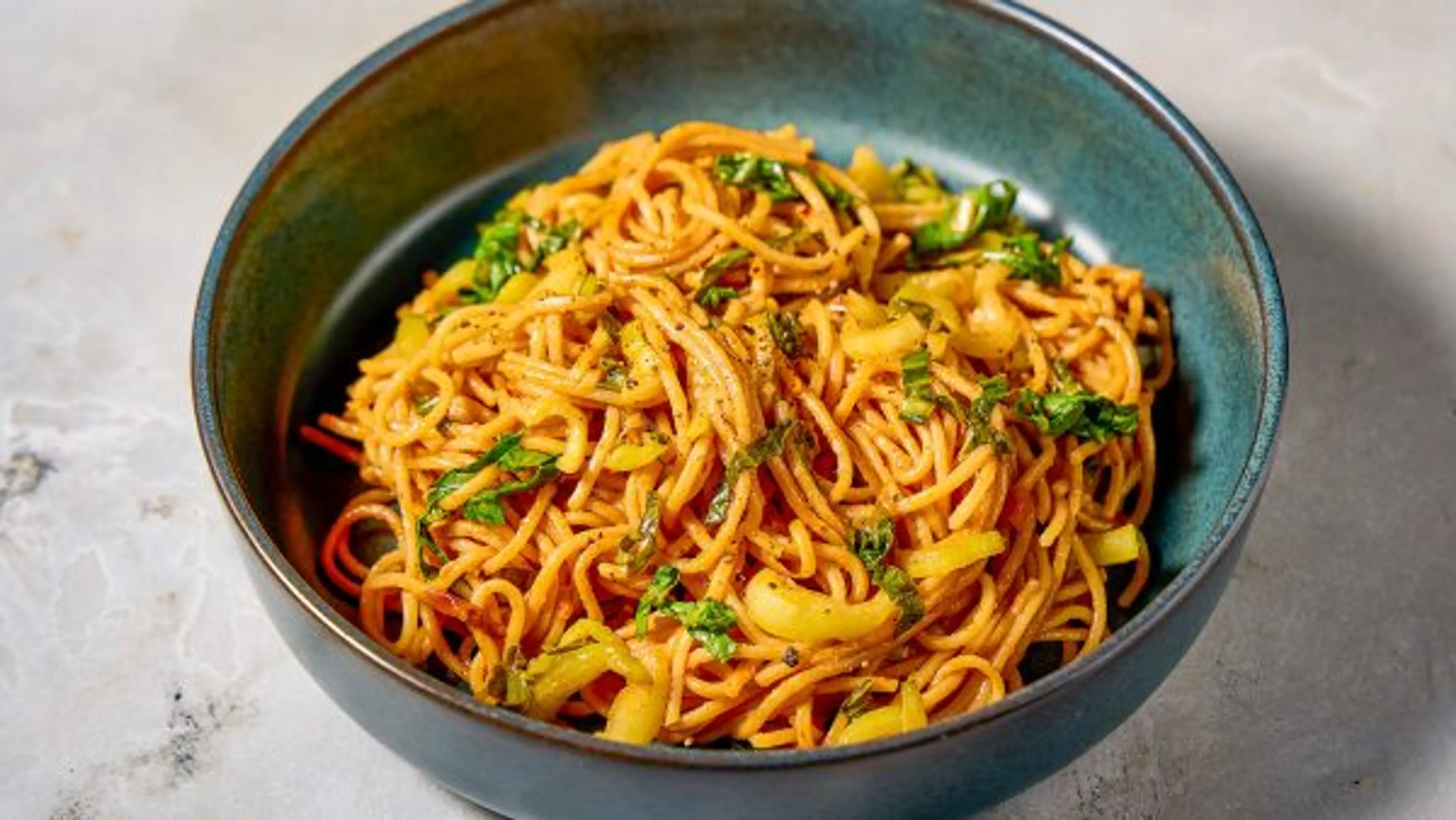 Chili Crisp-Peanut Noodles with Bok Choy
