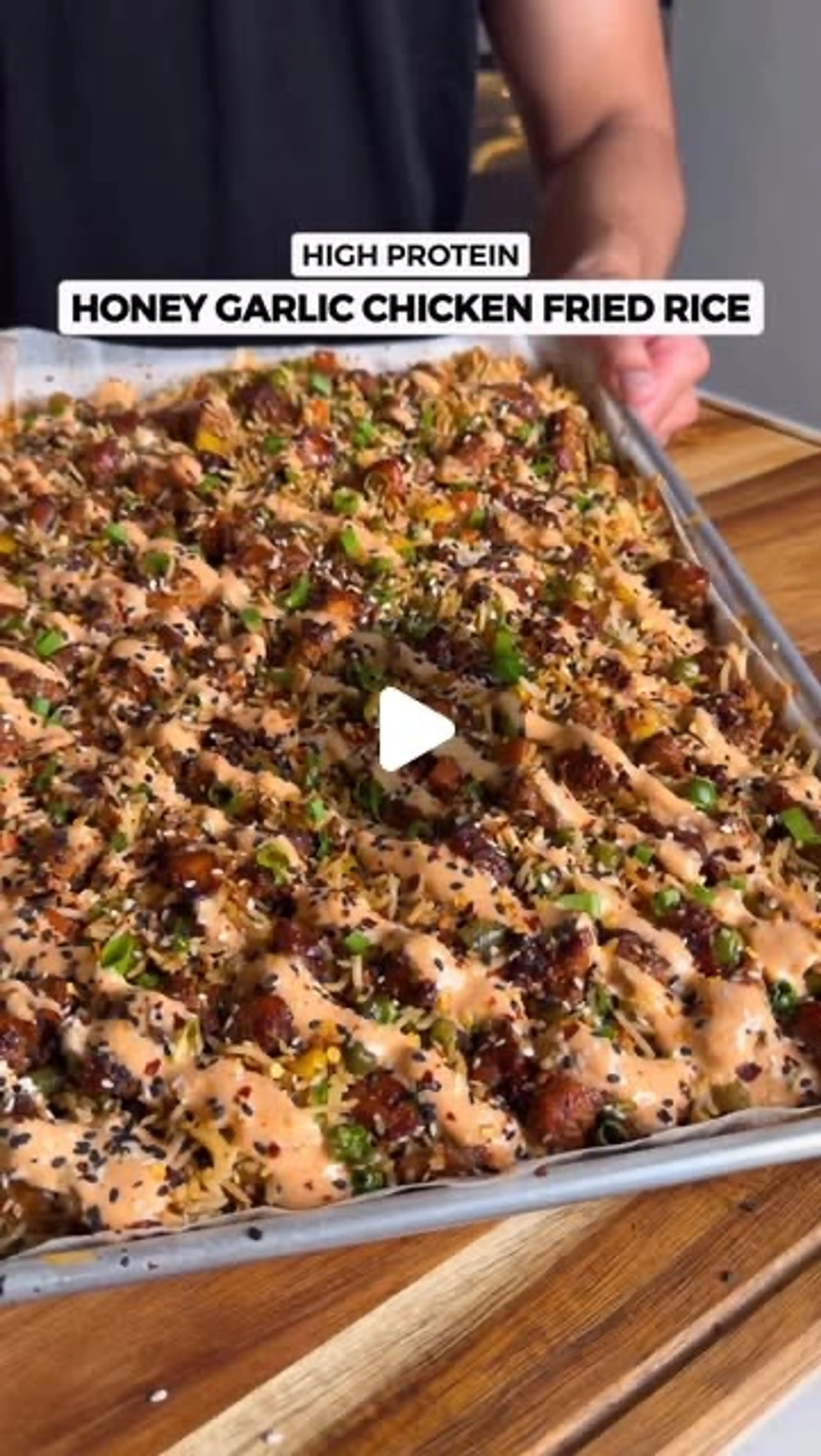 Crispy Honey Garlic Chicken Fried Rice