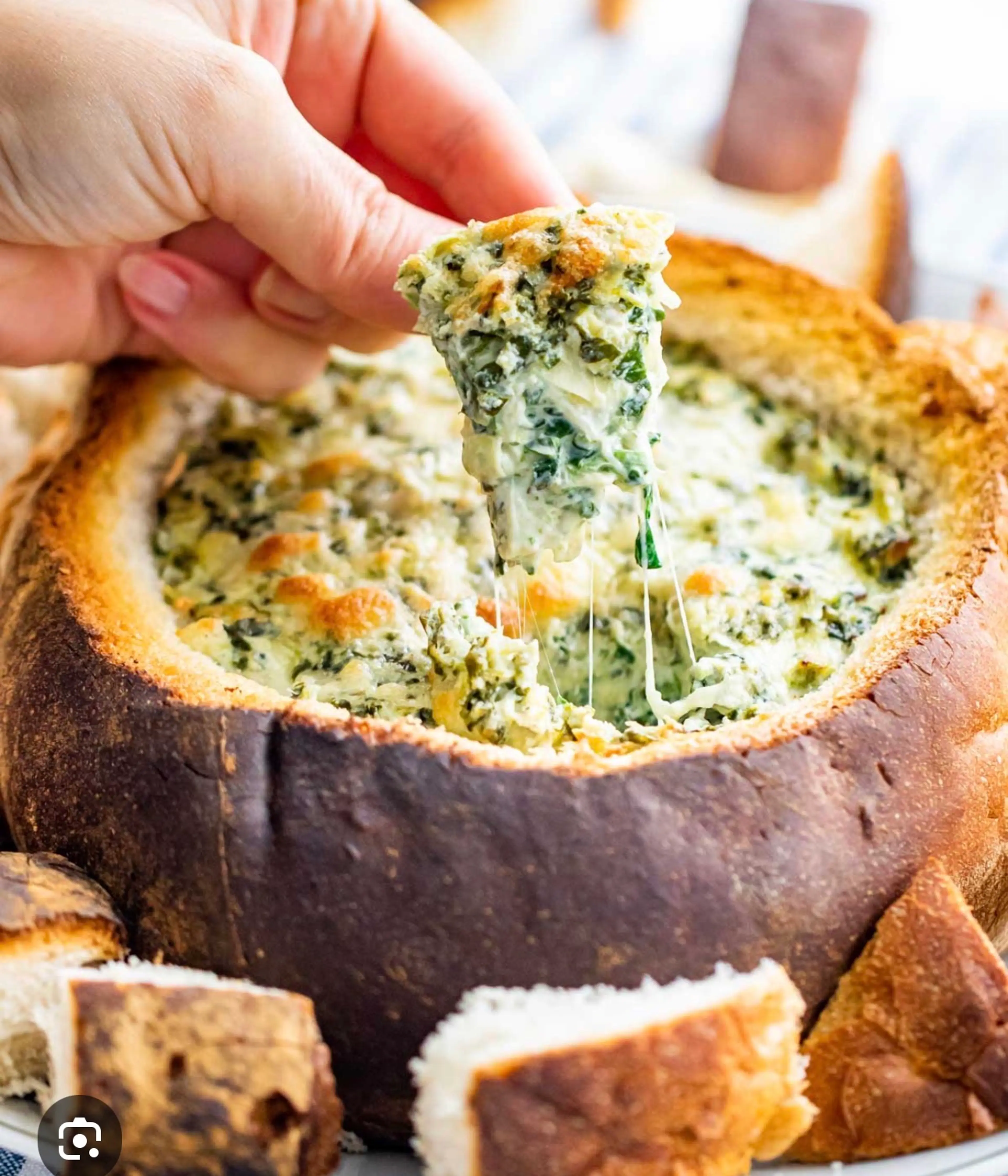Spinach Dip Bread Bowl
