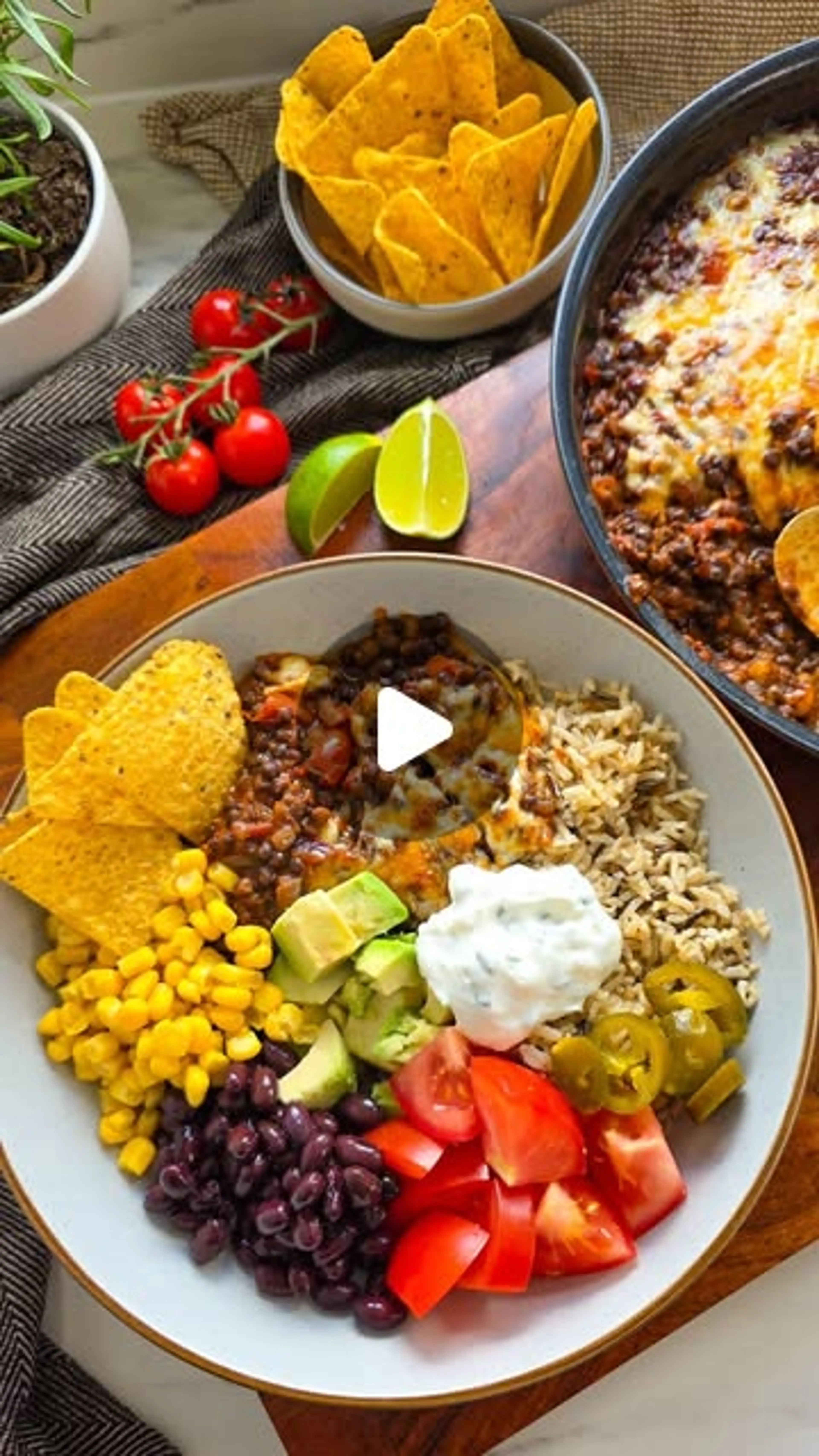 Cheesy Lentil Burrito Bowl