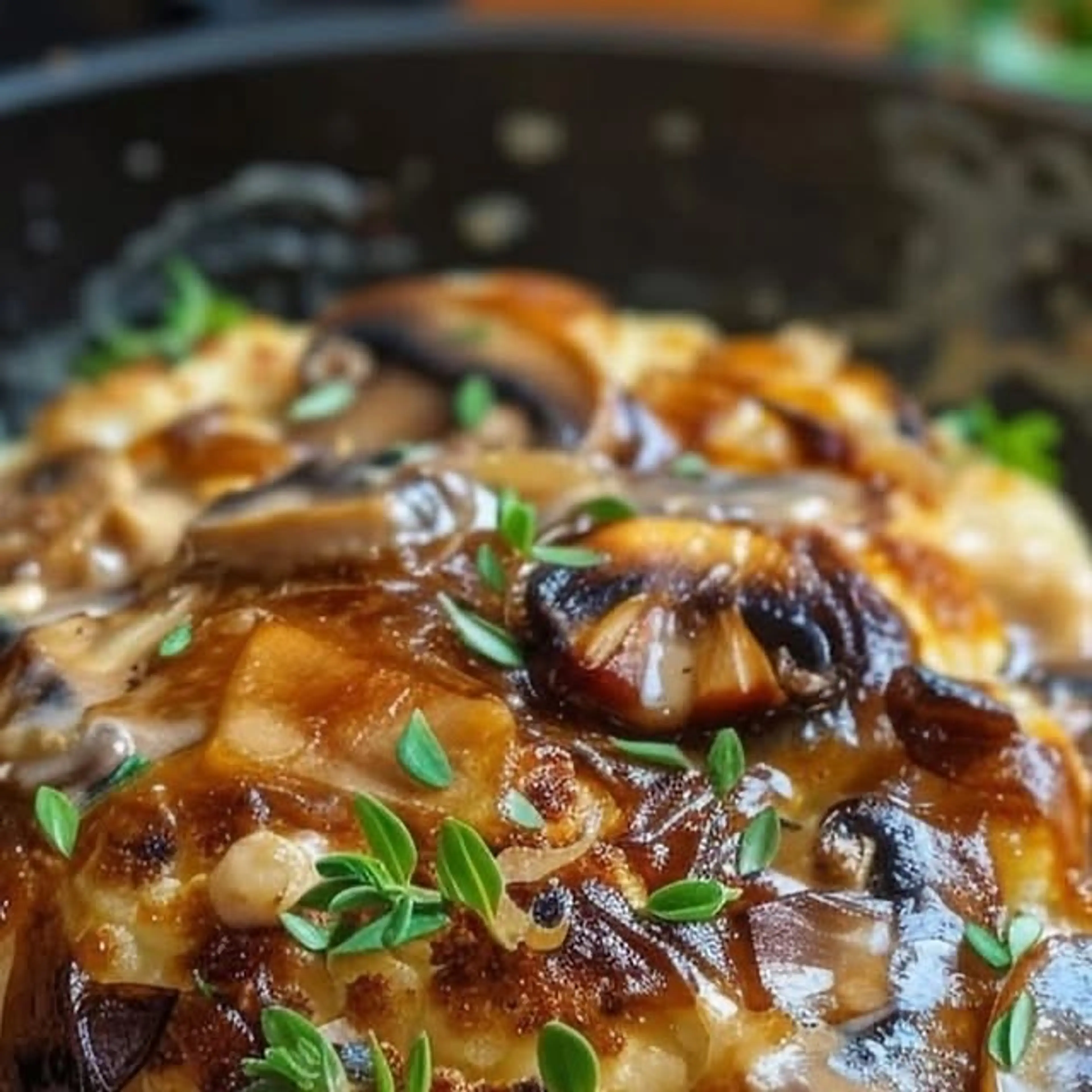 Roast Cauliflower w/ Mushroom & Gruyère Sauc