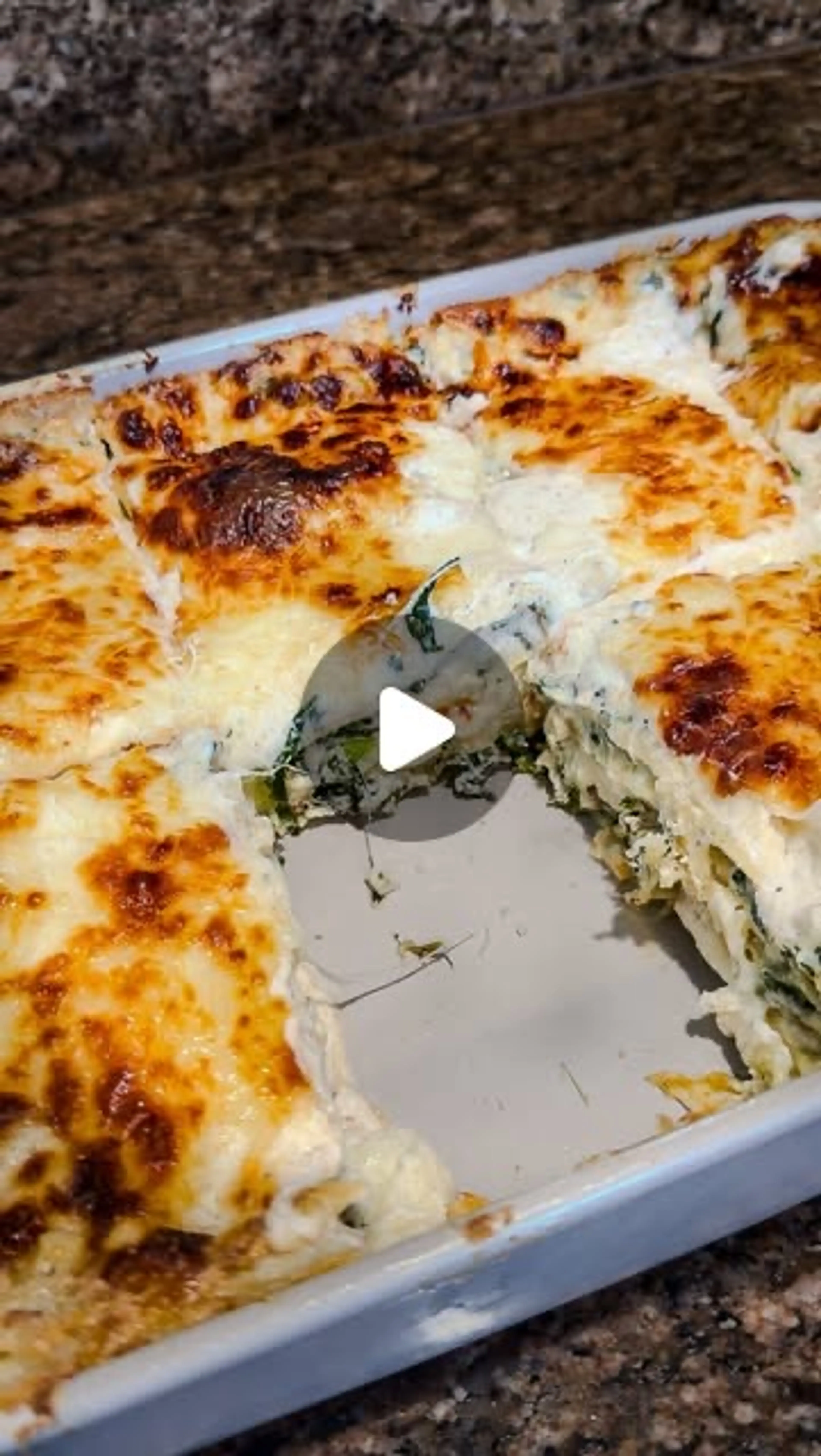 White Garlic Spinach Lasagna