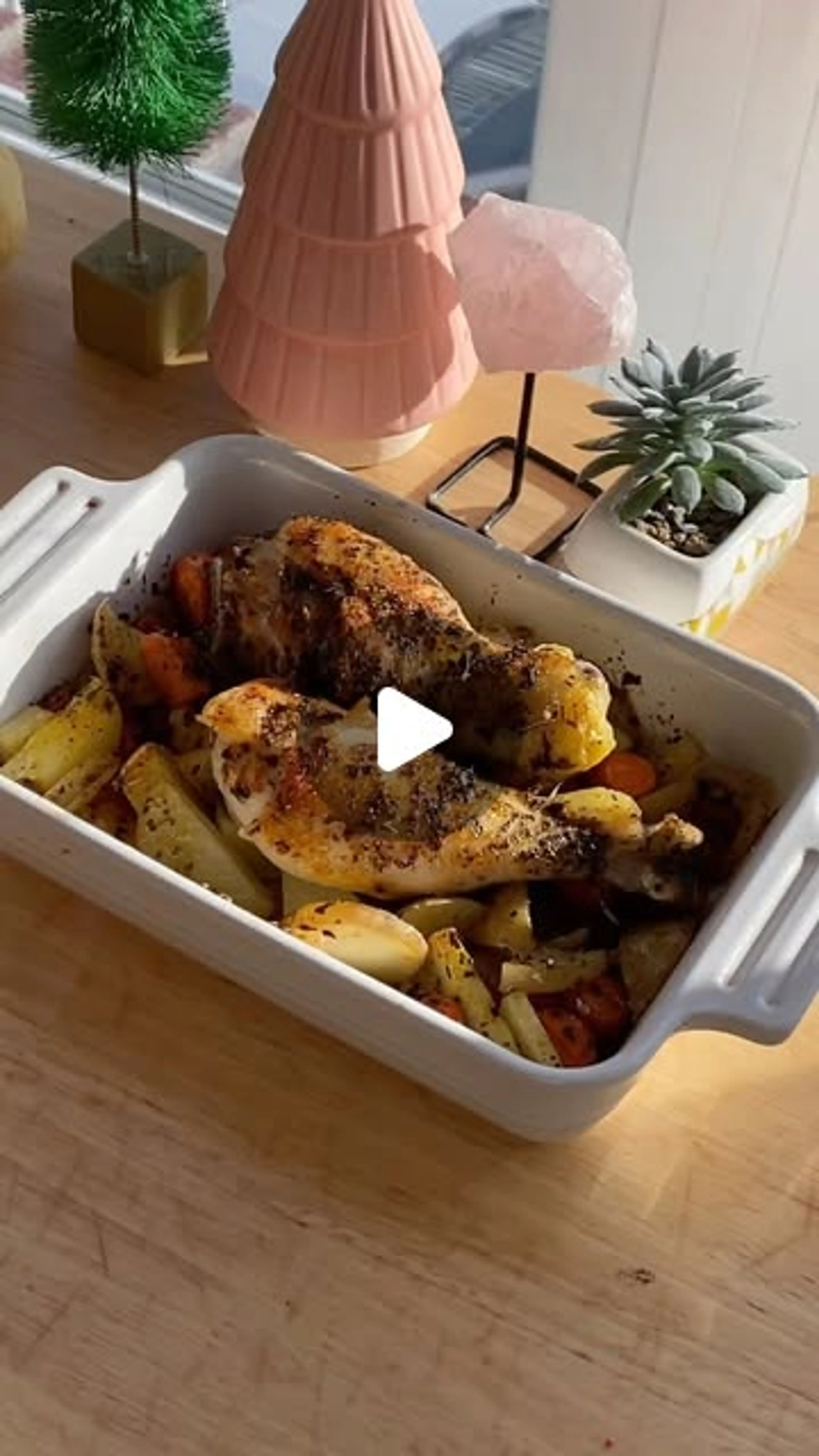 Simple Roast Chicken Dinner for One