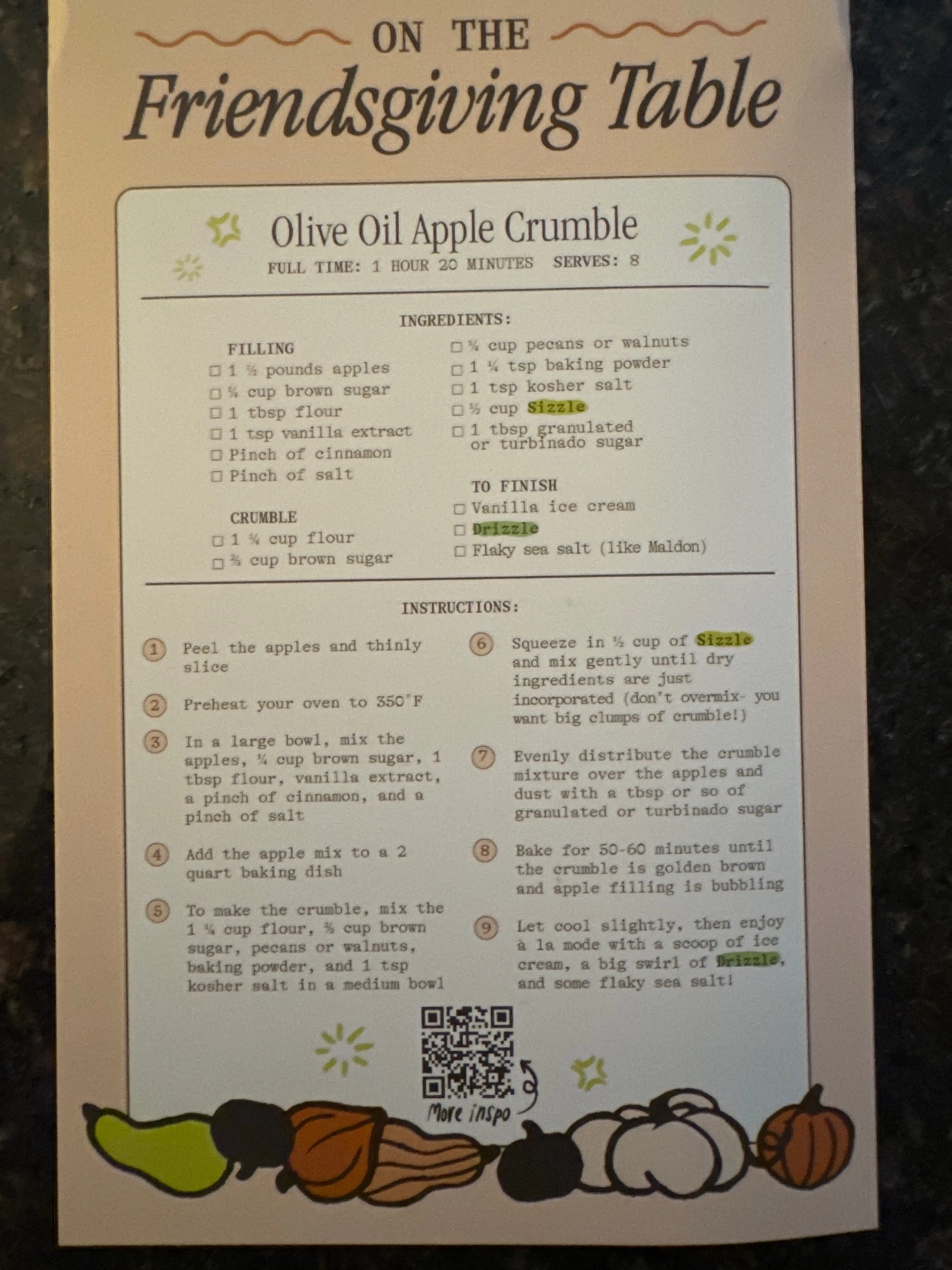 Olive Oil Apple Crumble