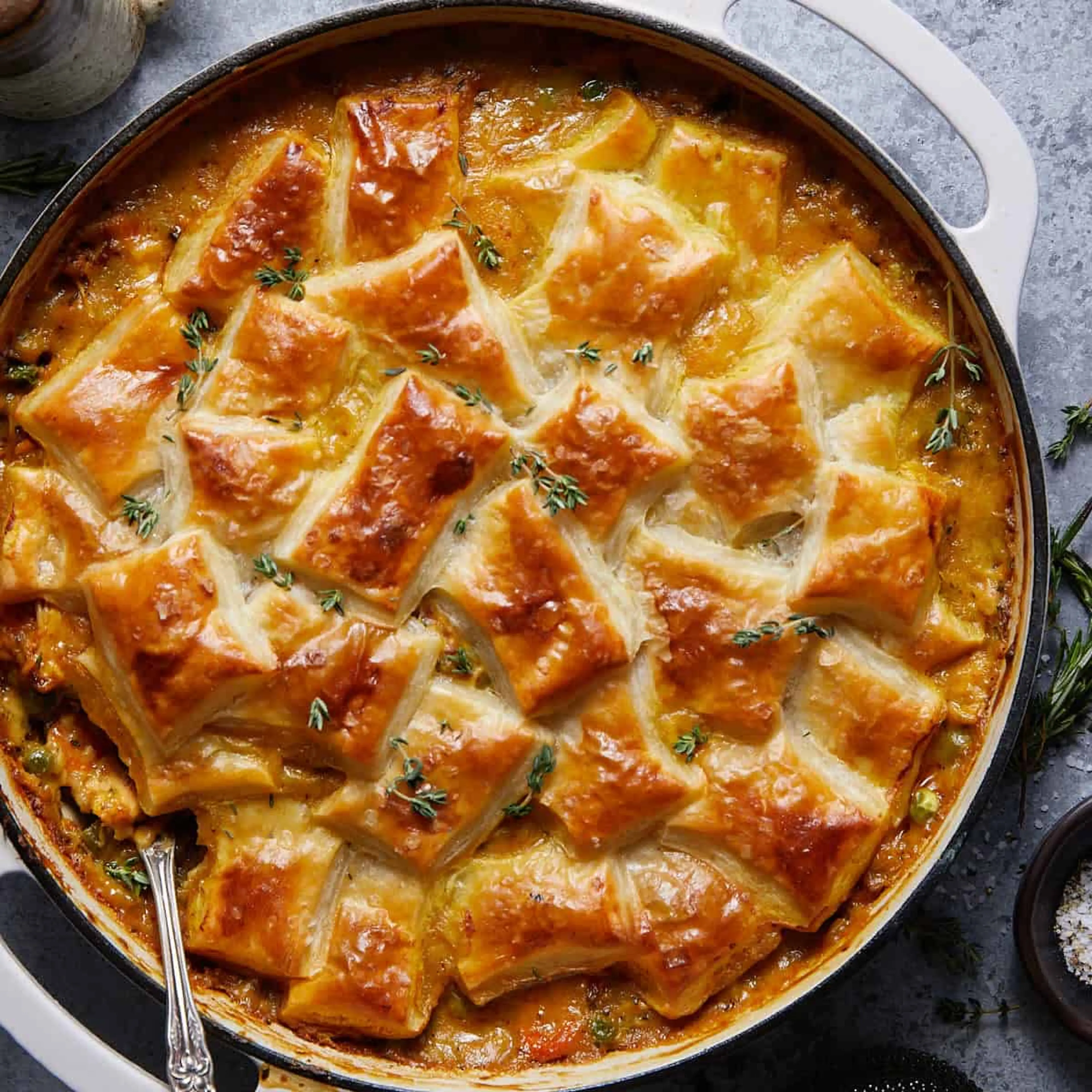 Chicken Pot Pie with Puff Pastry