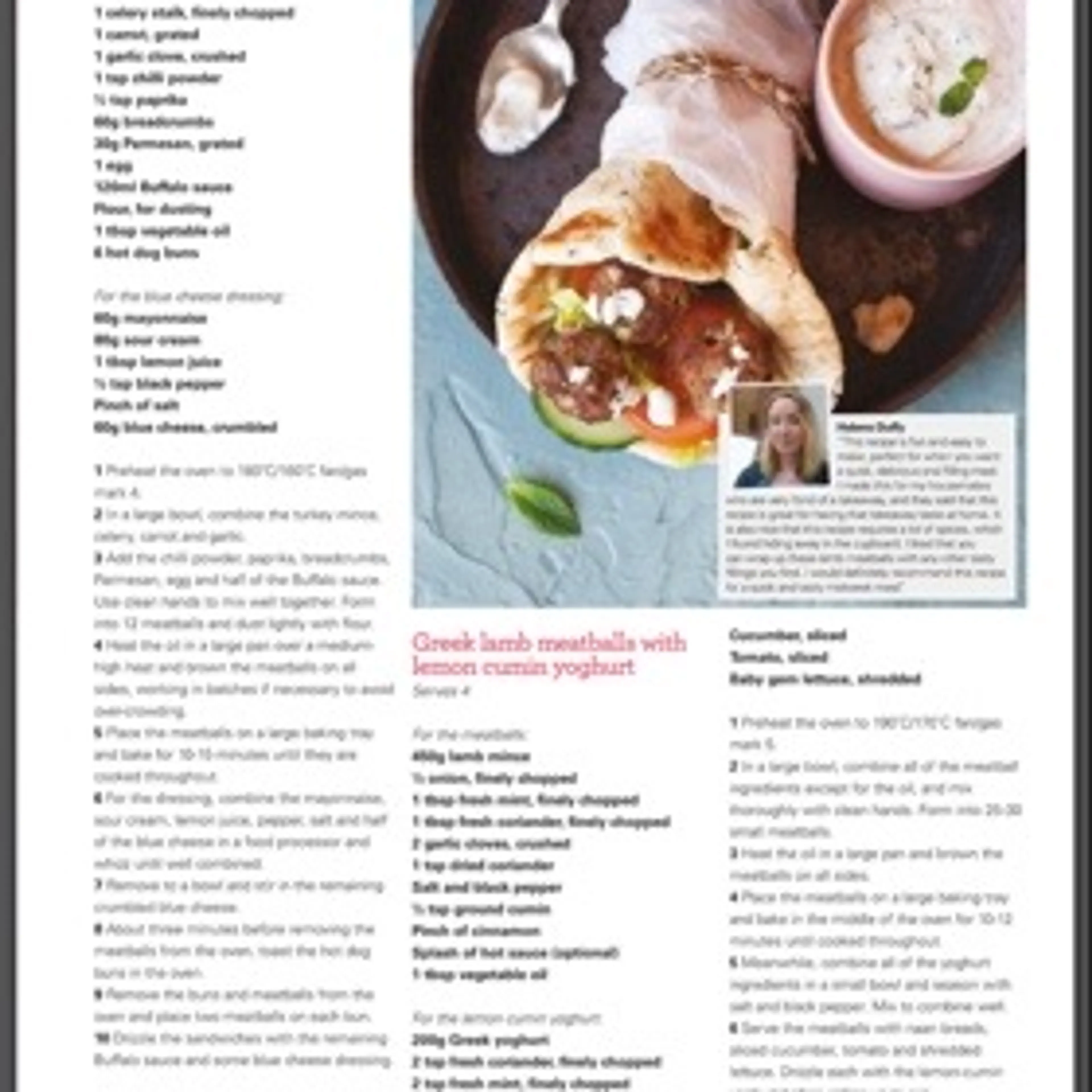 Greek lamb meatballs with lemon cumin yoghurt