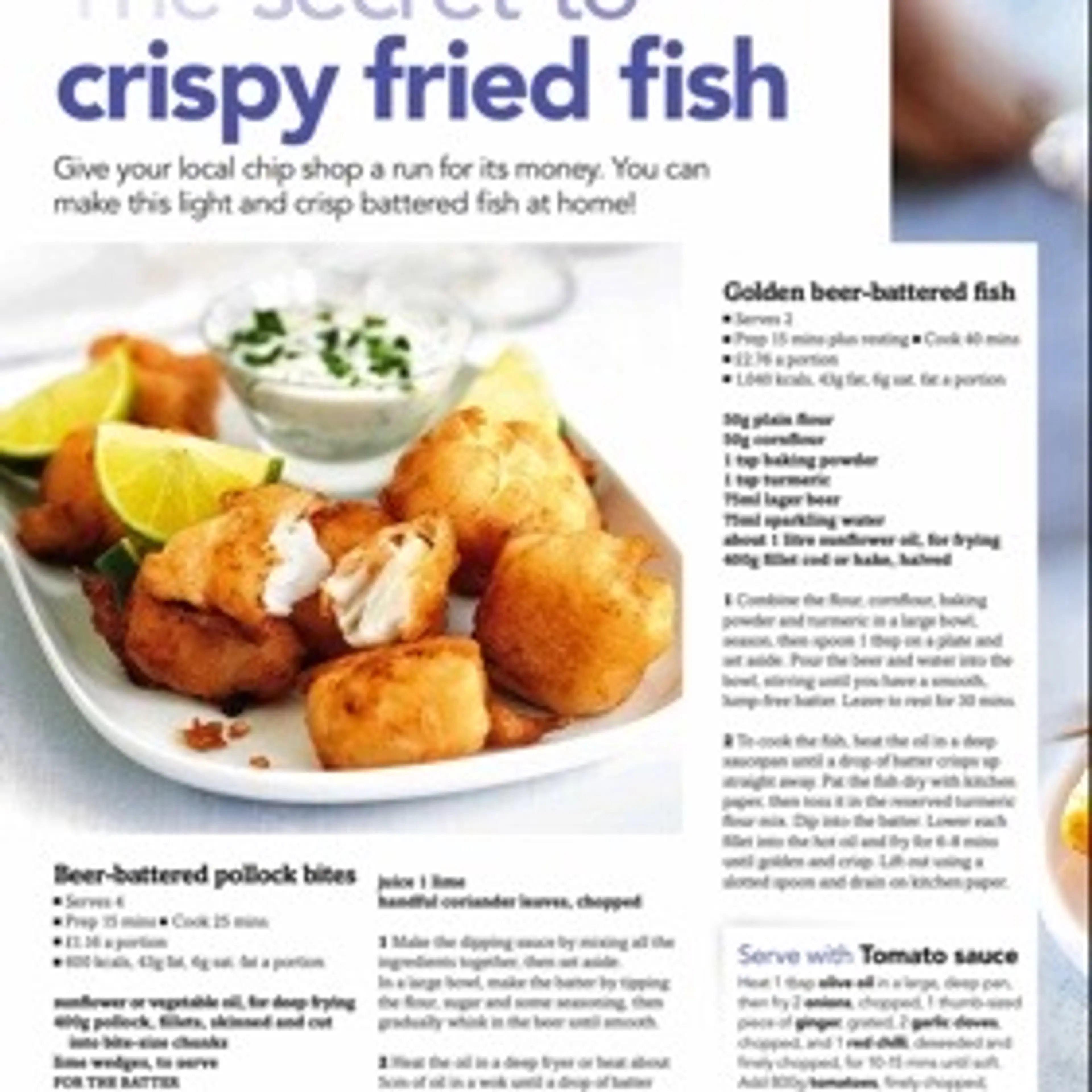 Beer-battered pollock bites