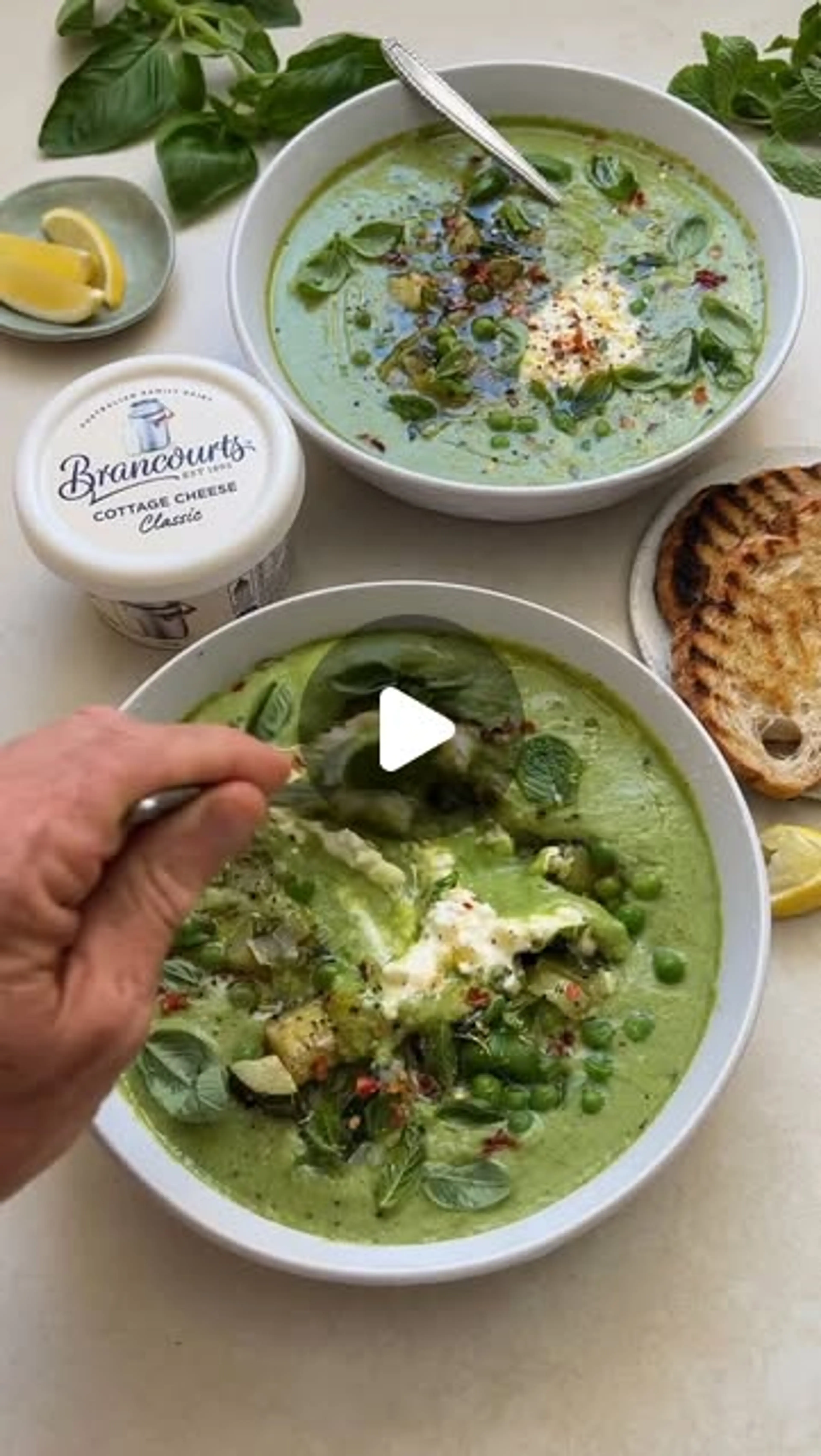 Loaded Pea, Leek & Zucchini Soup Is