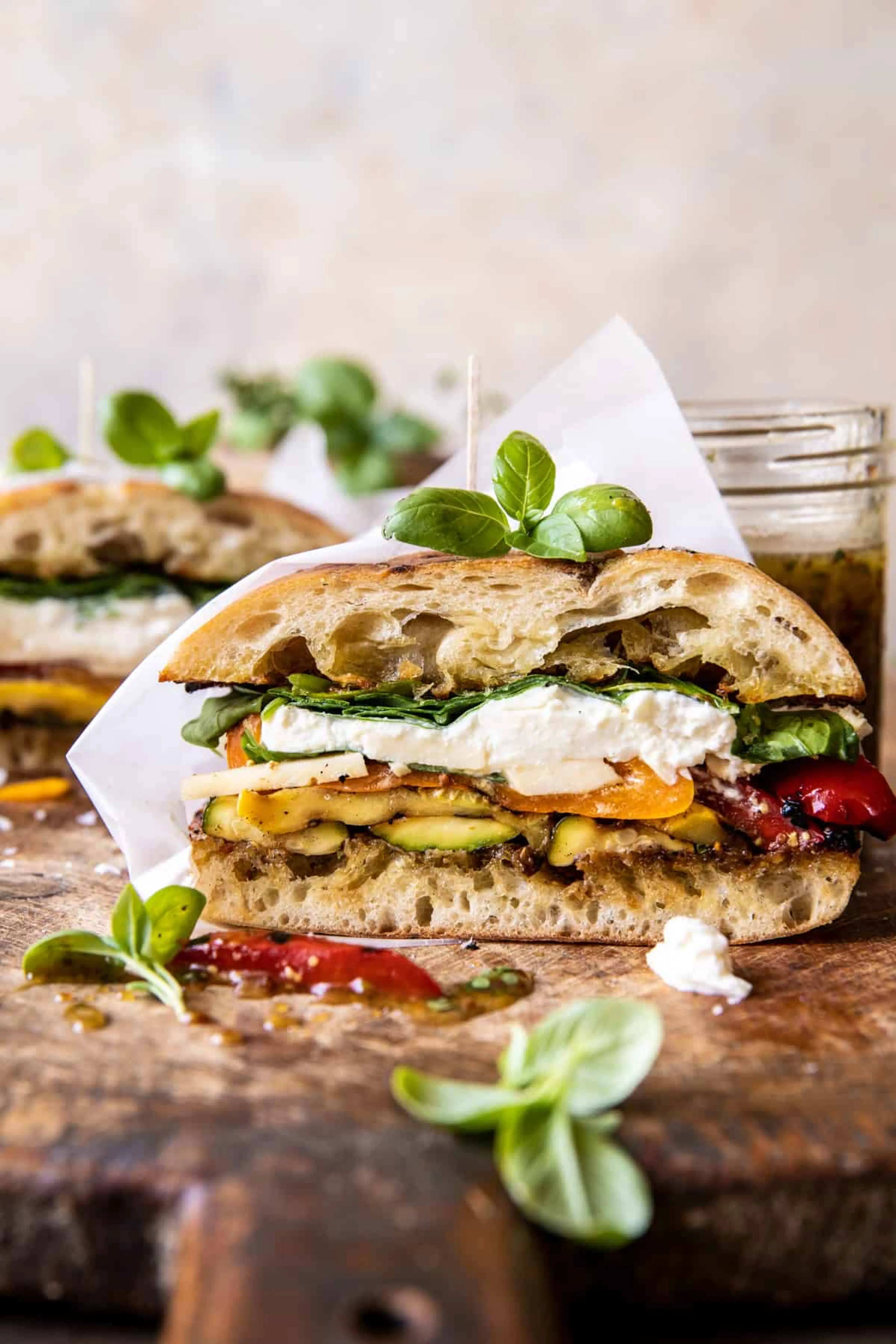 Grilled Vegetable Burrata Sandwich