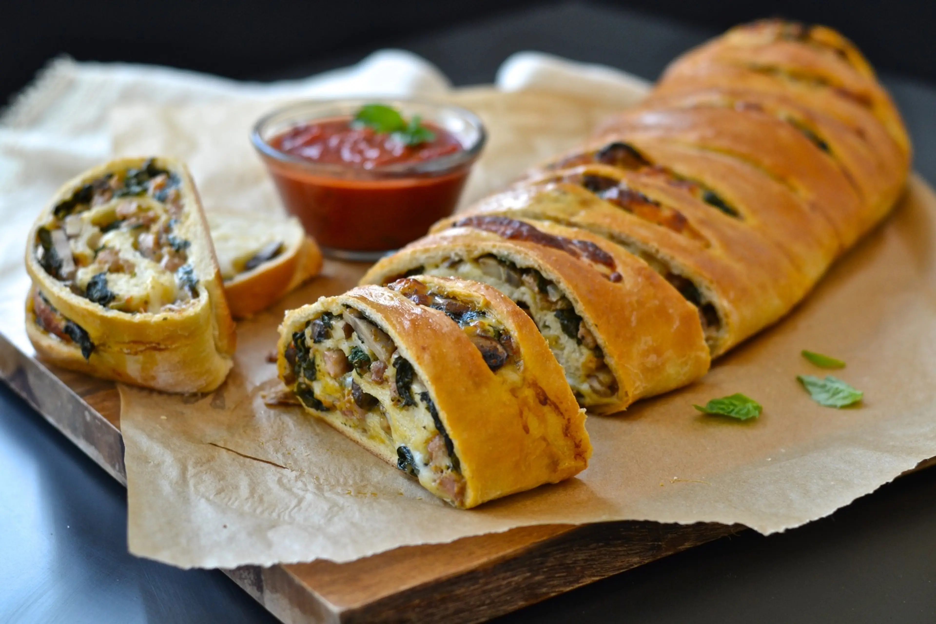 Chicken Alfredo Stromboli