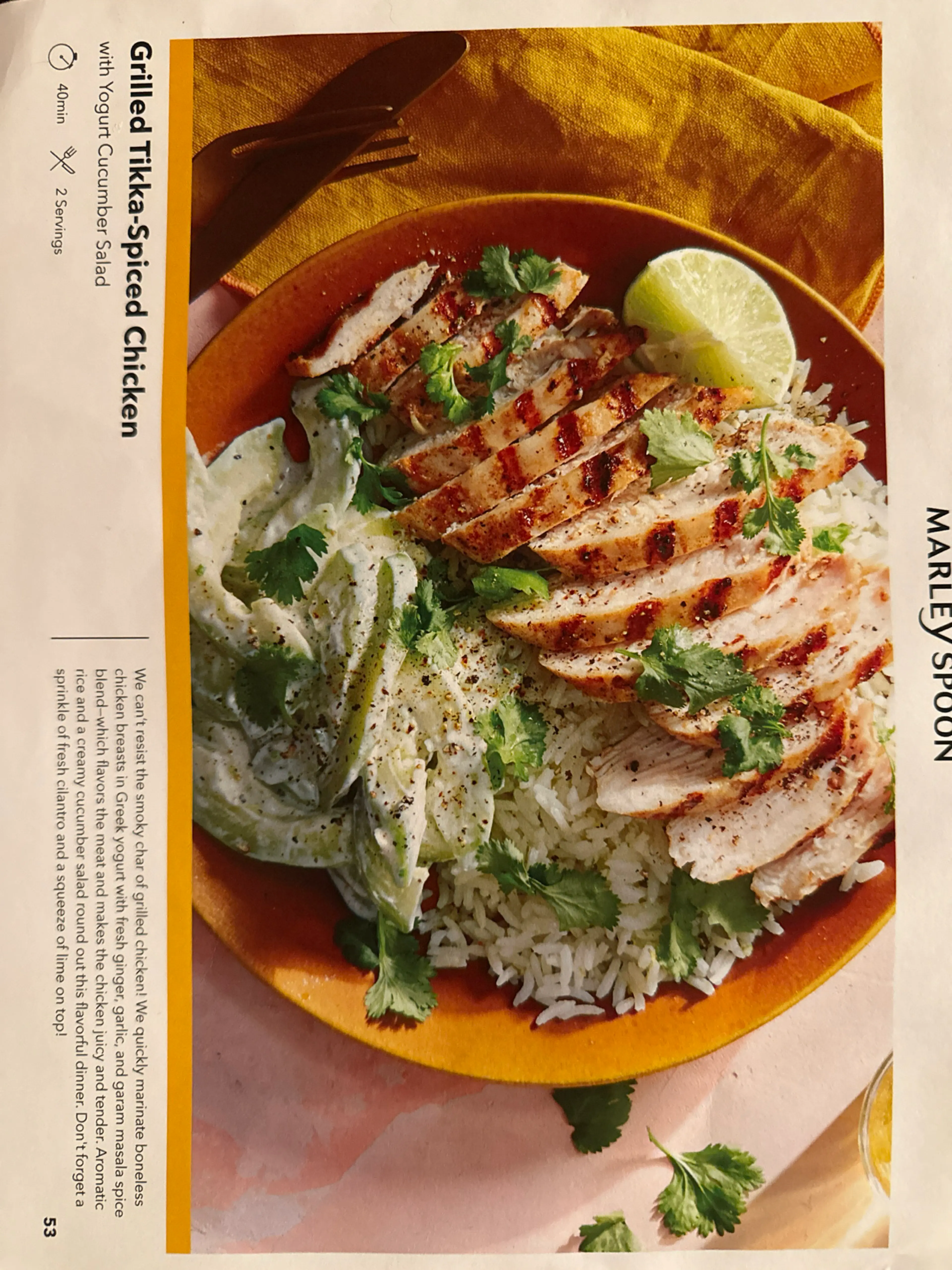 Grilled Tikka Spiced Chicken