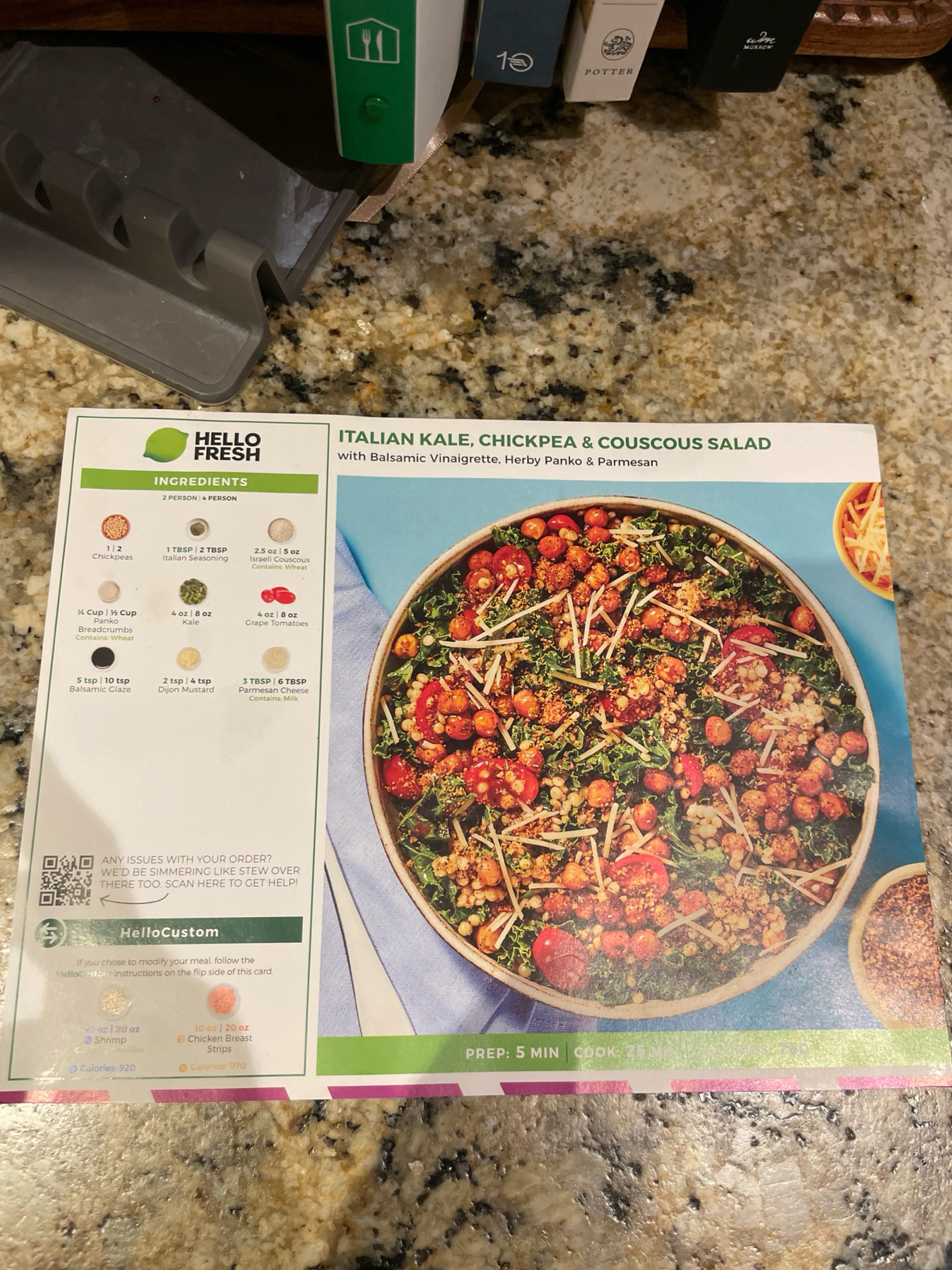 ITALIAN KALE, CHICKPEA & COUSCOUS SALAD with Balsamic Vinaig
