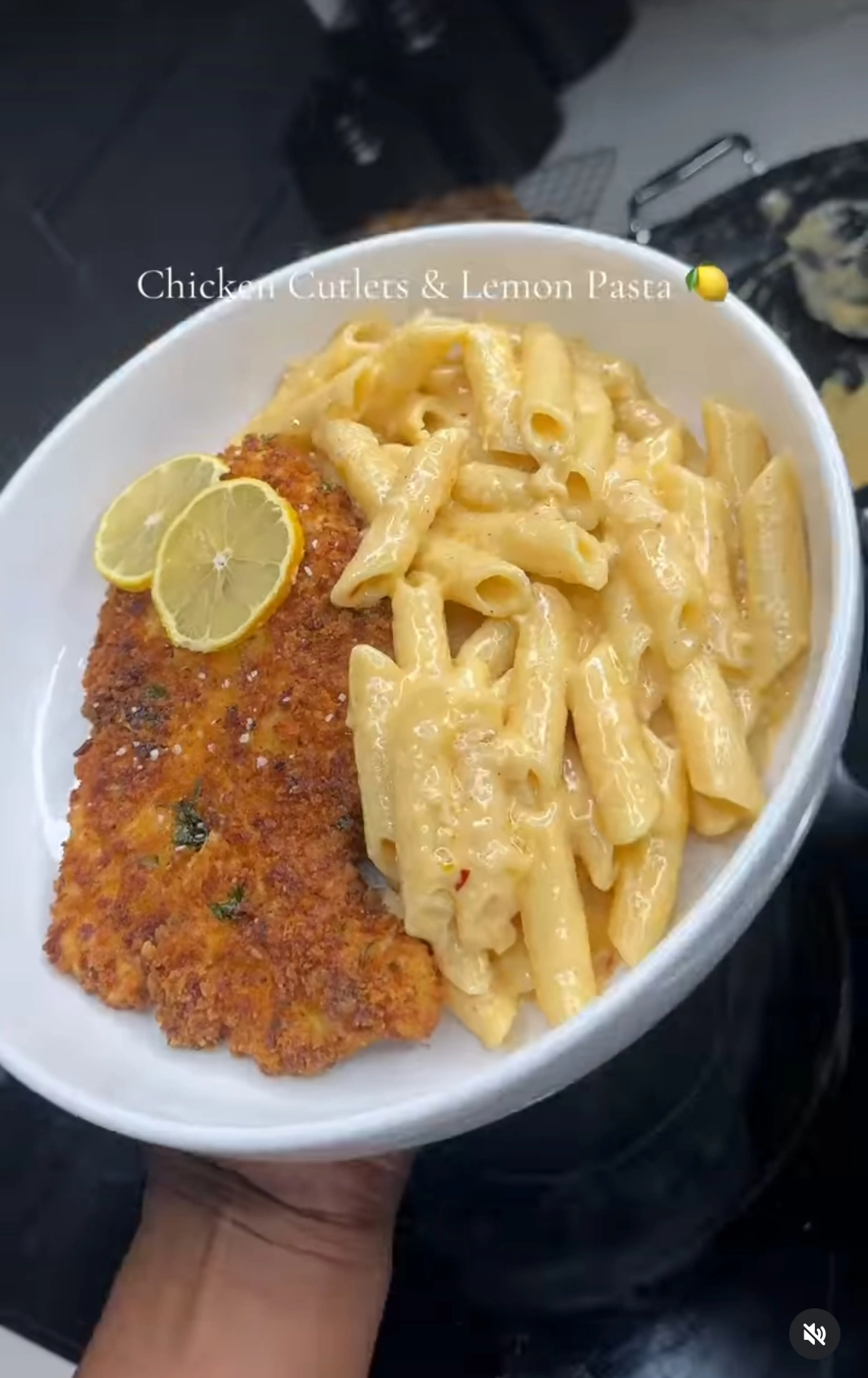 Chicken Cutlets with Lemon Pasta