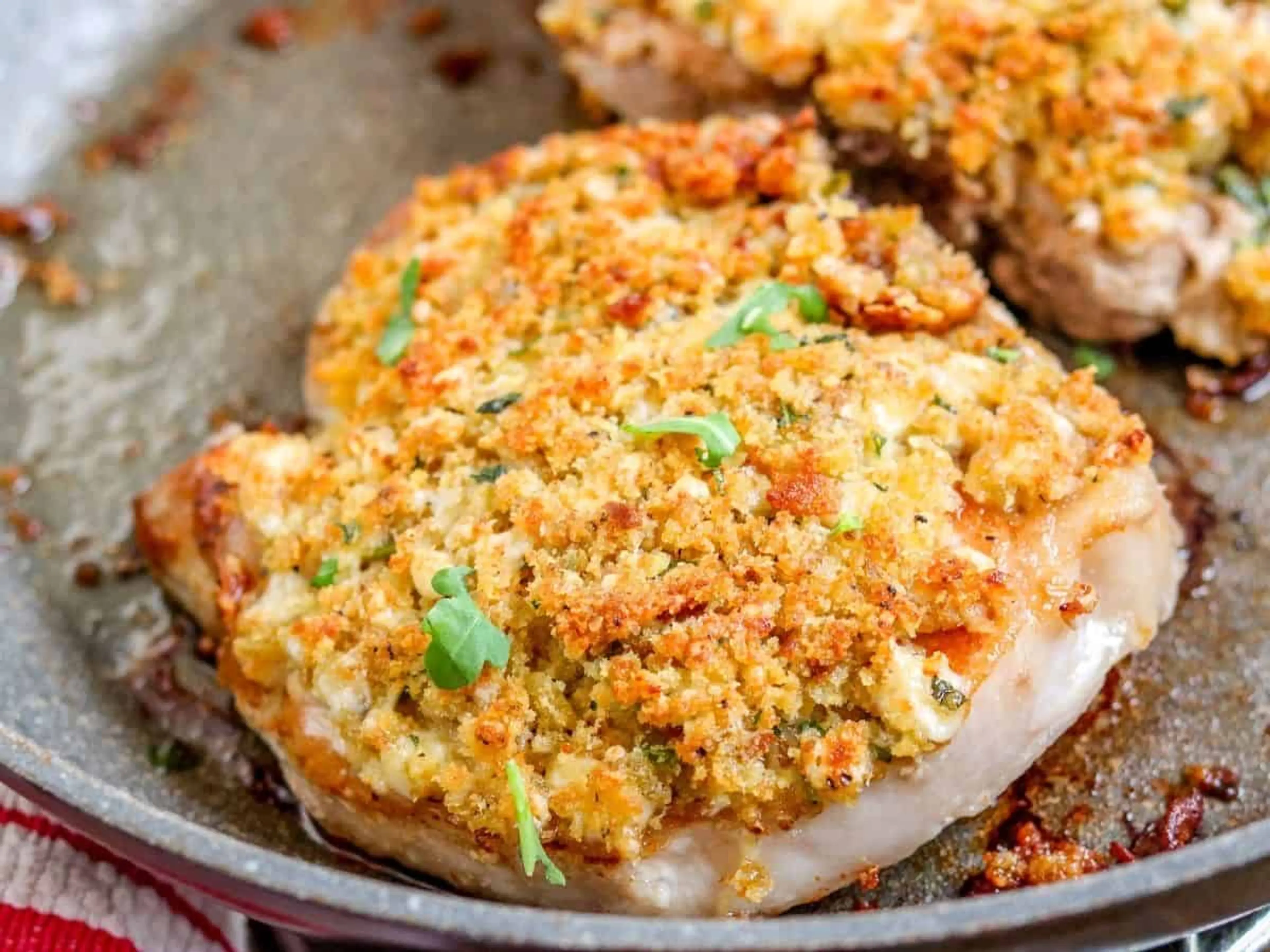 Blue Cheese Crusted Pork Chops