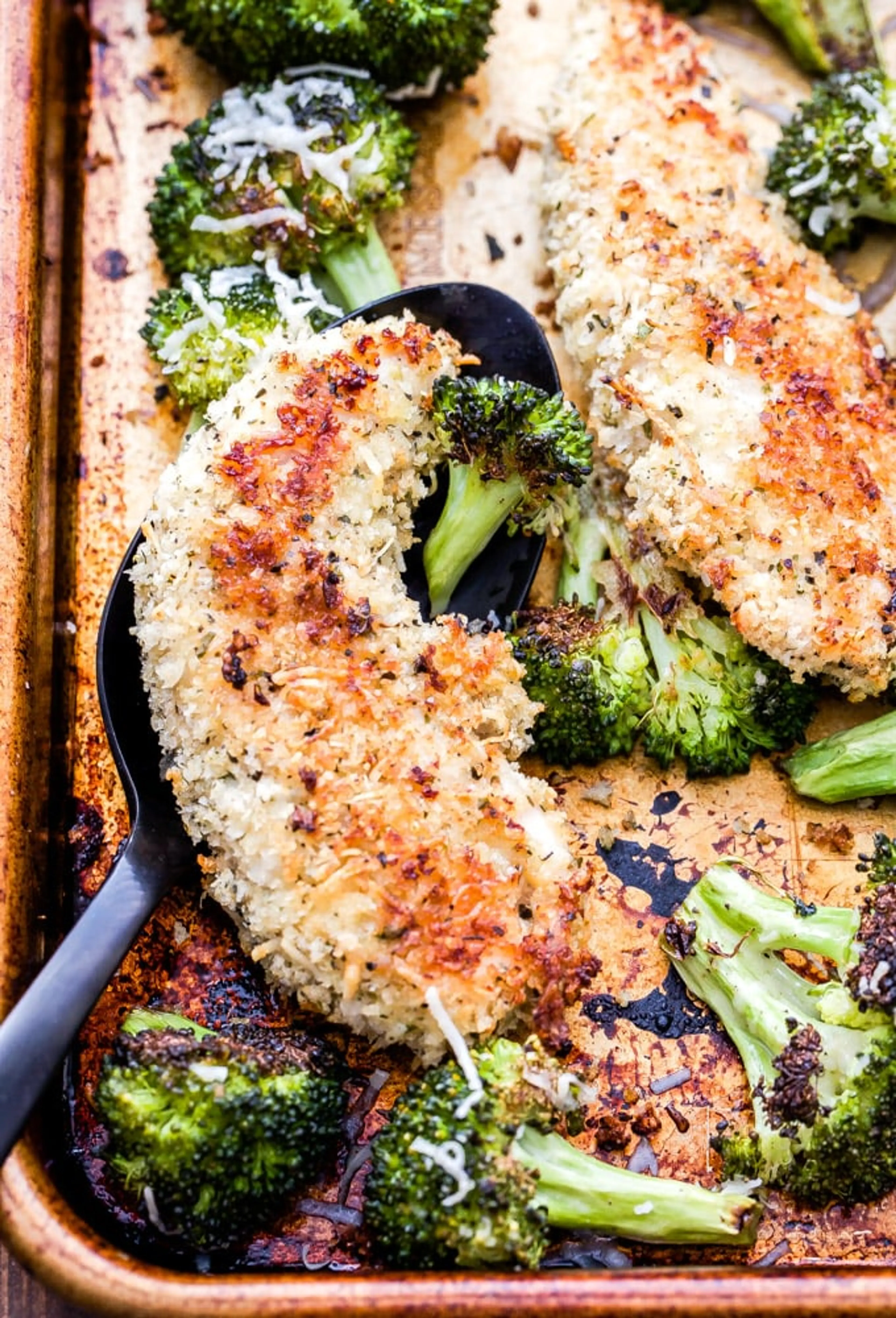 Sheet Pan Parmesan Crusted Chicken and Broccoli