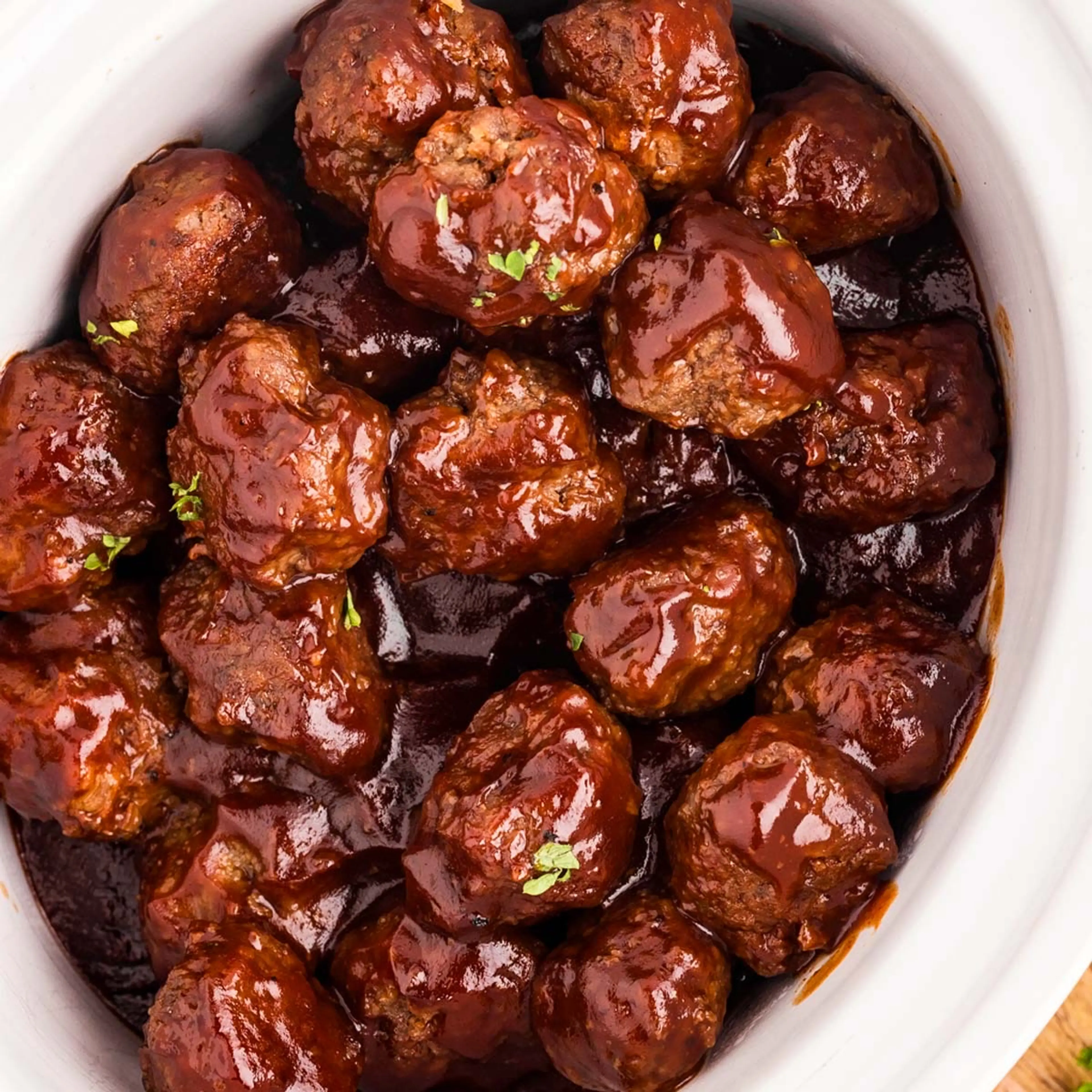 Sticky BBQ Slow Cooker Meatballs