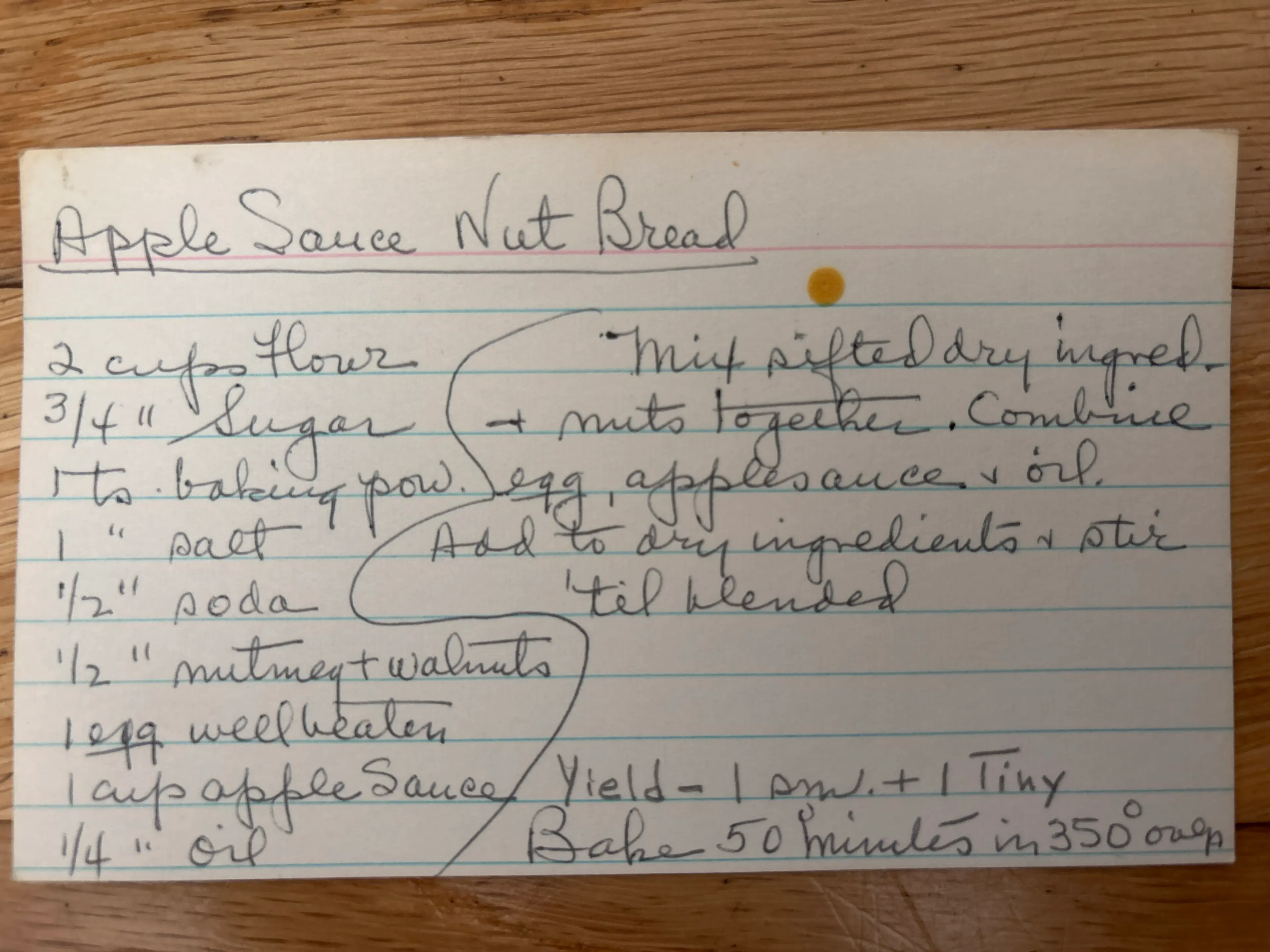 Apple Sauce Nut Bread