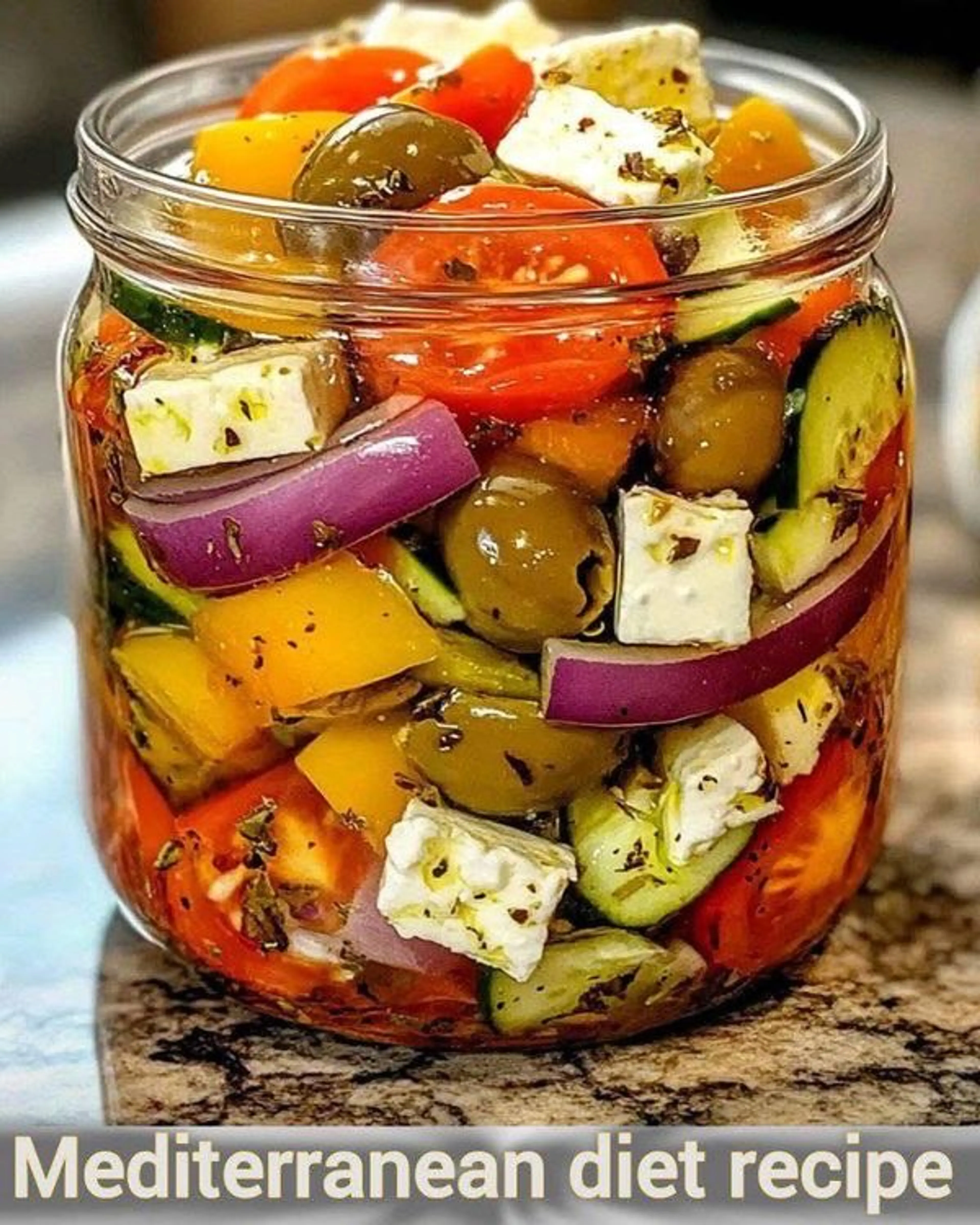 Zesty Mediterranean Pickled Veggies with Feta and Oregano