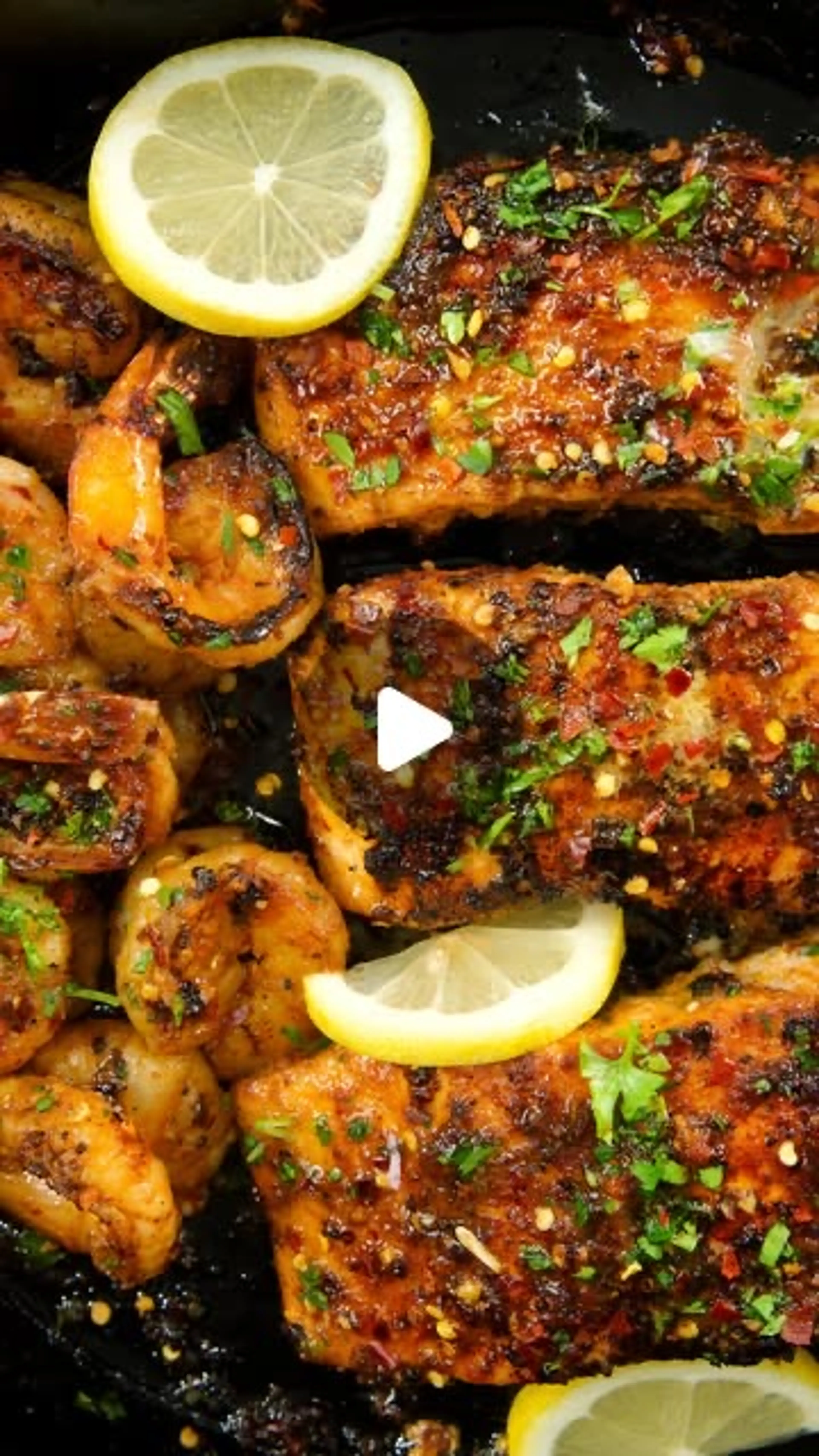Garlic Brown Sugar Glaze Salmon and Shrimp Recipe