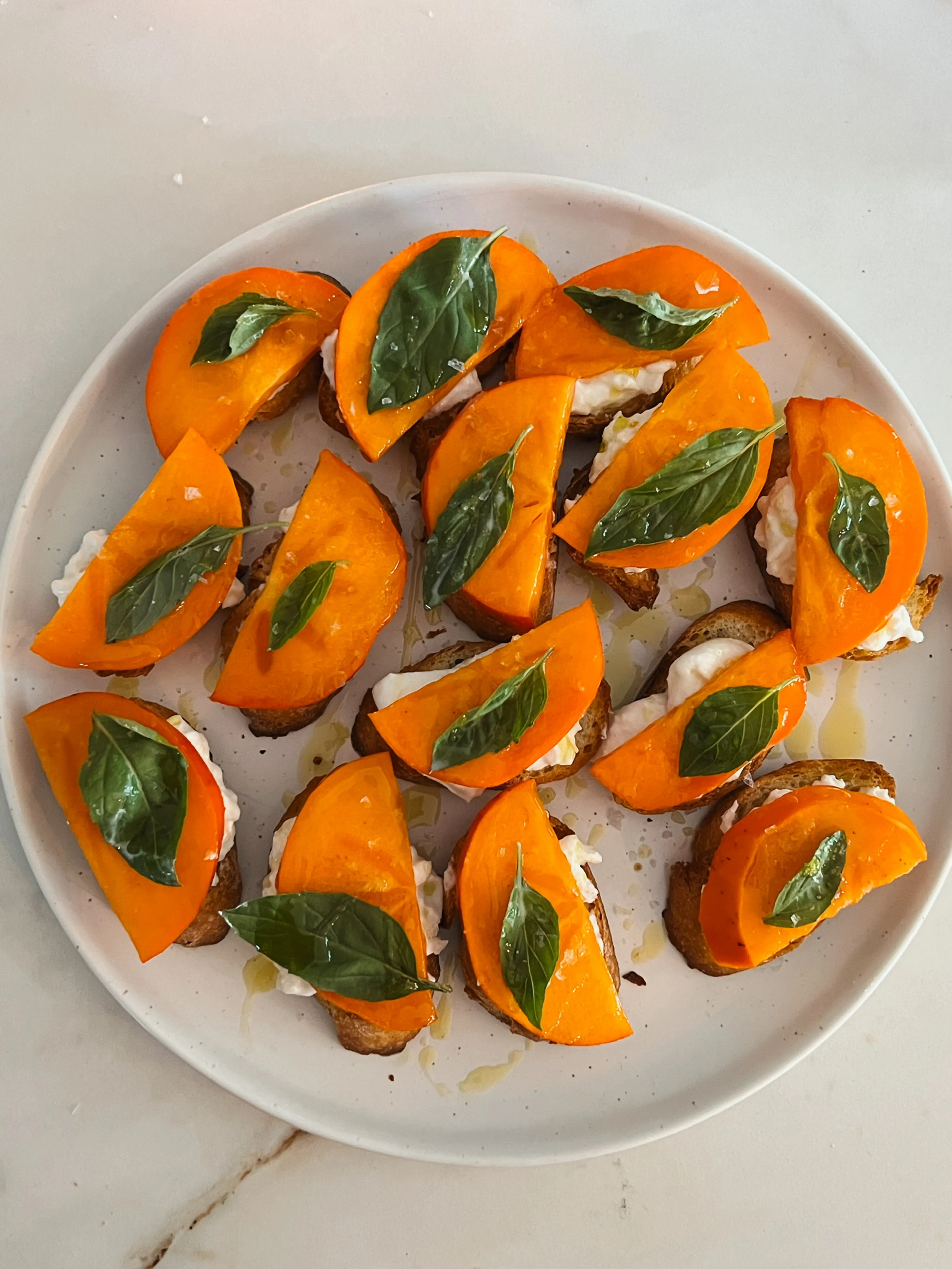 Persimmon & Burrata Crostini