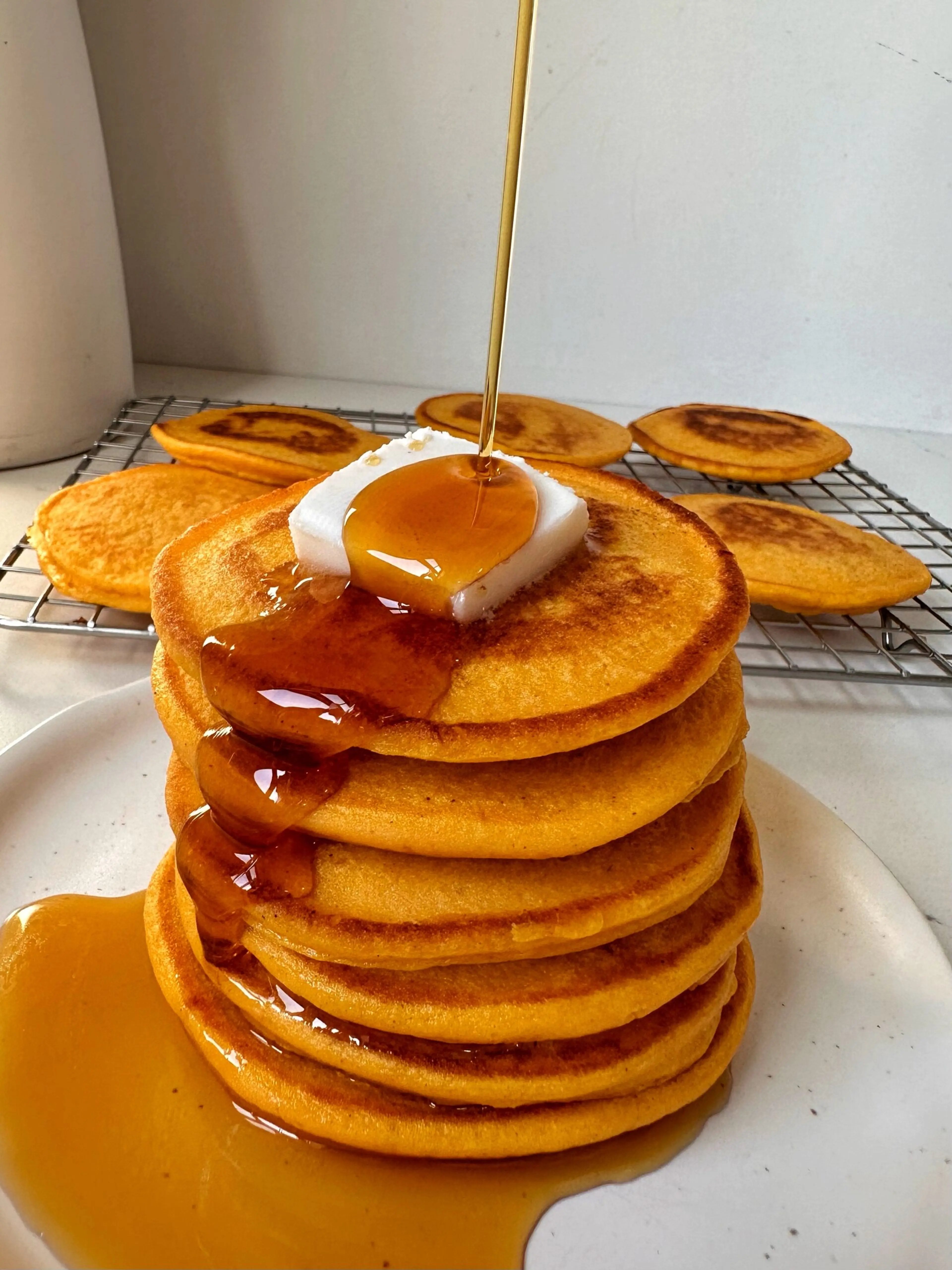 Pumpkin Cottage Cheese Pancakes