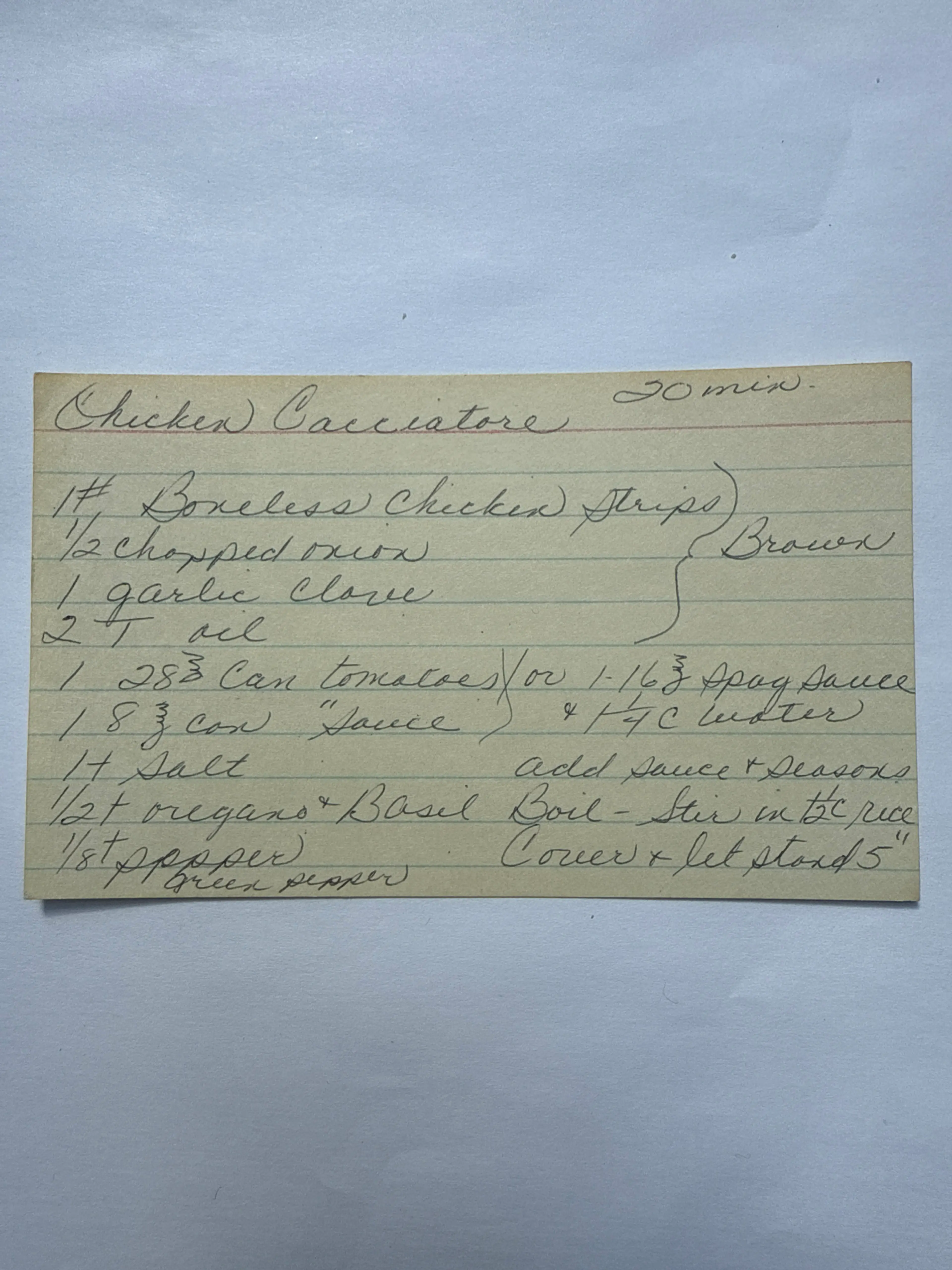Chicken Cacciatore