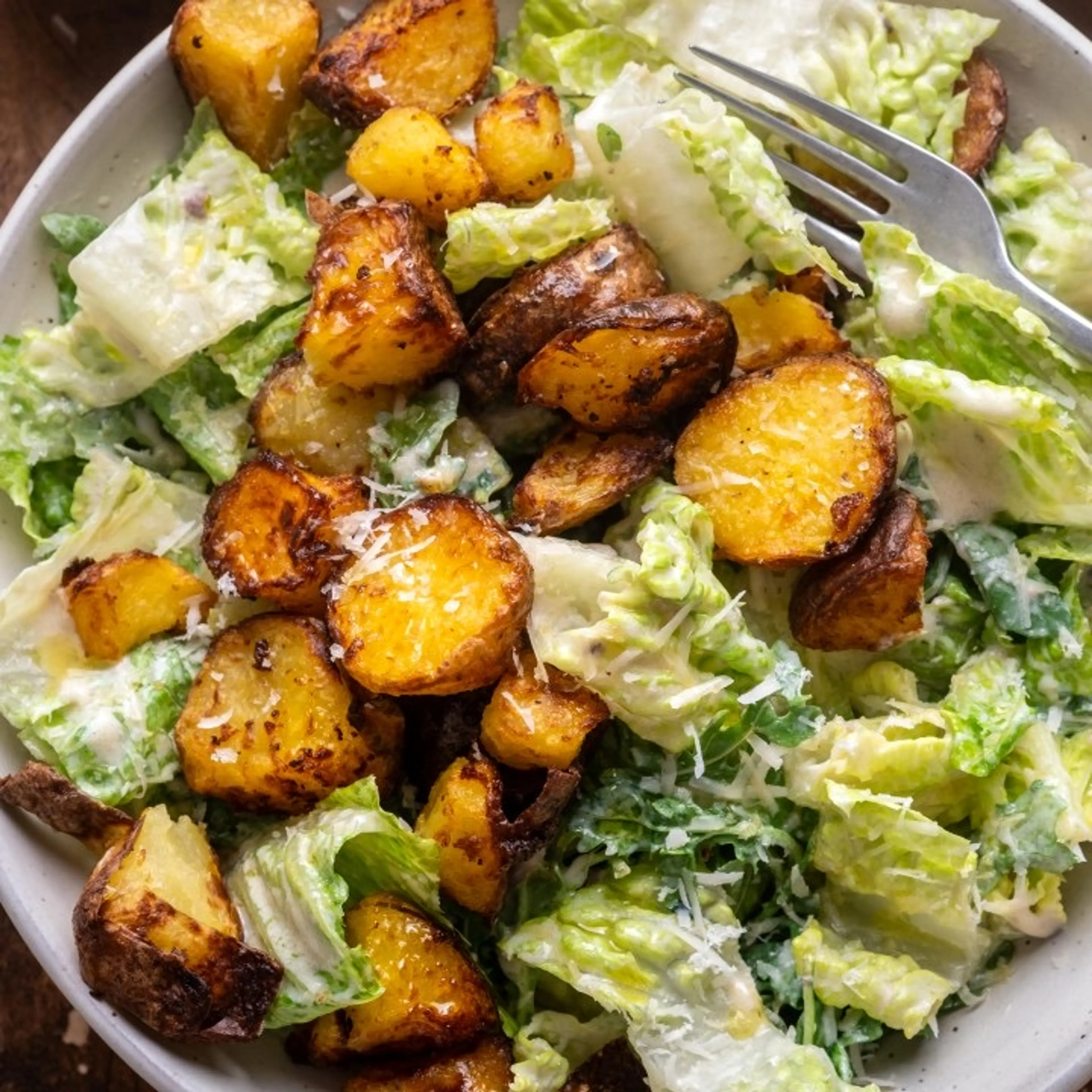 Crispy Potato Caesar Salad