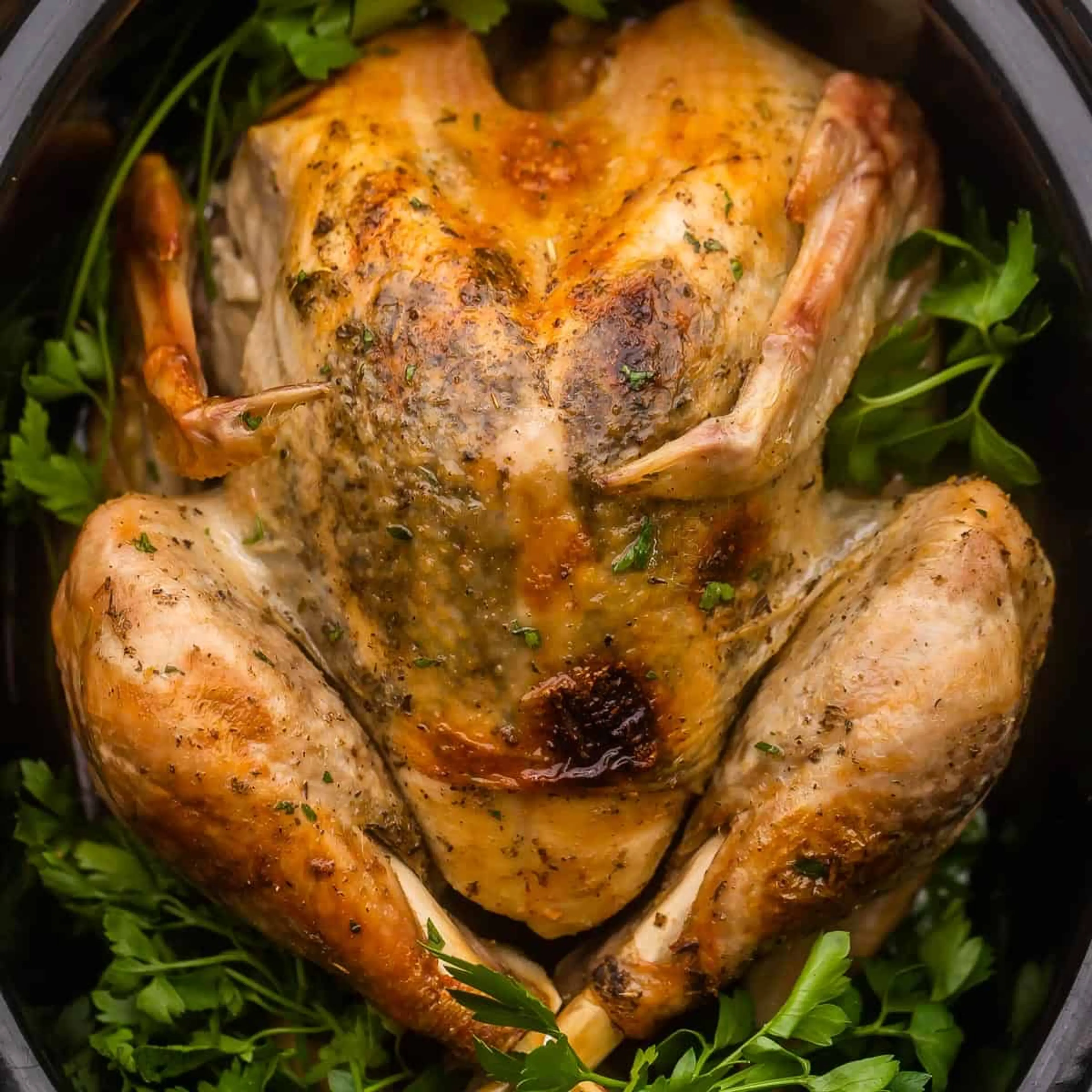 Crockpot Turkey with Garlic Butter