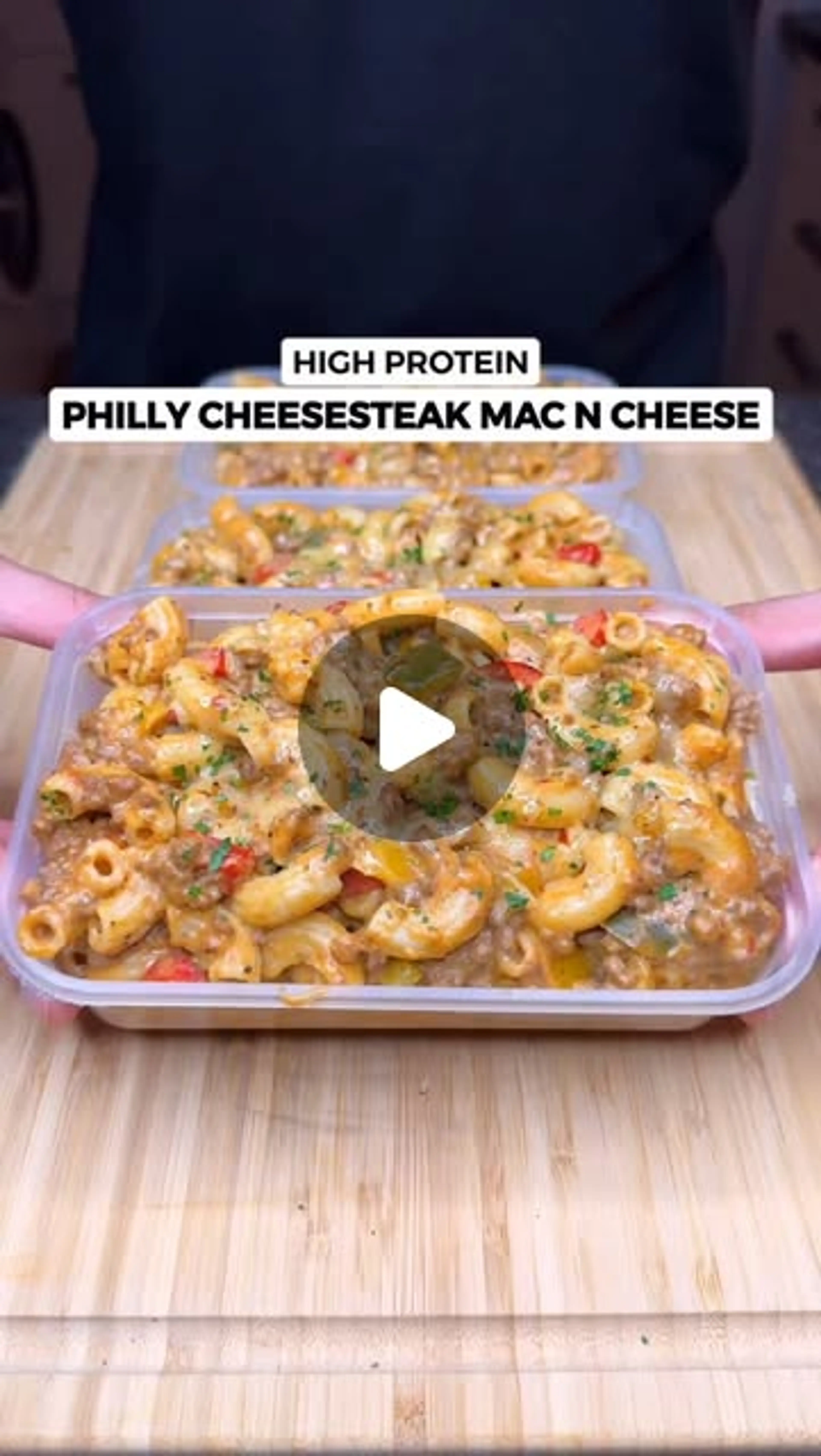 High Protein Creamy Philly Cheesesteak Mac N Cheese
