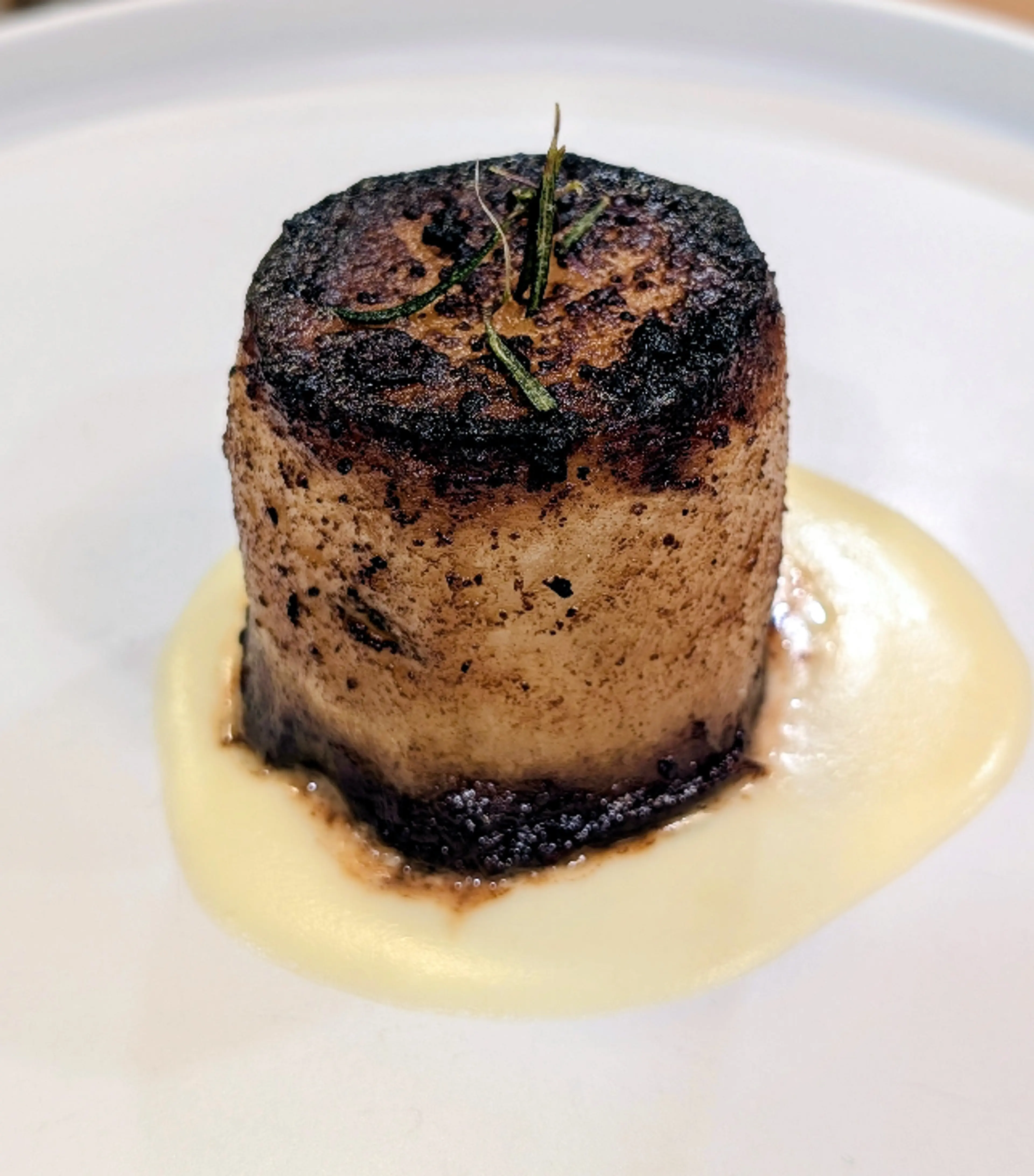 Miso Butter Fondant Potatoes with Dashi Cream &
Crispy Sage