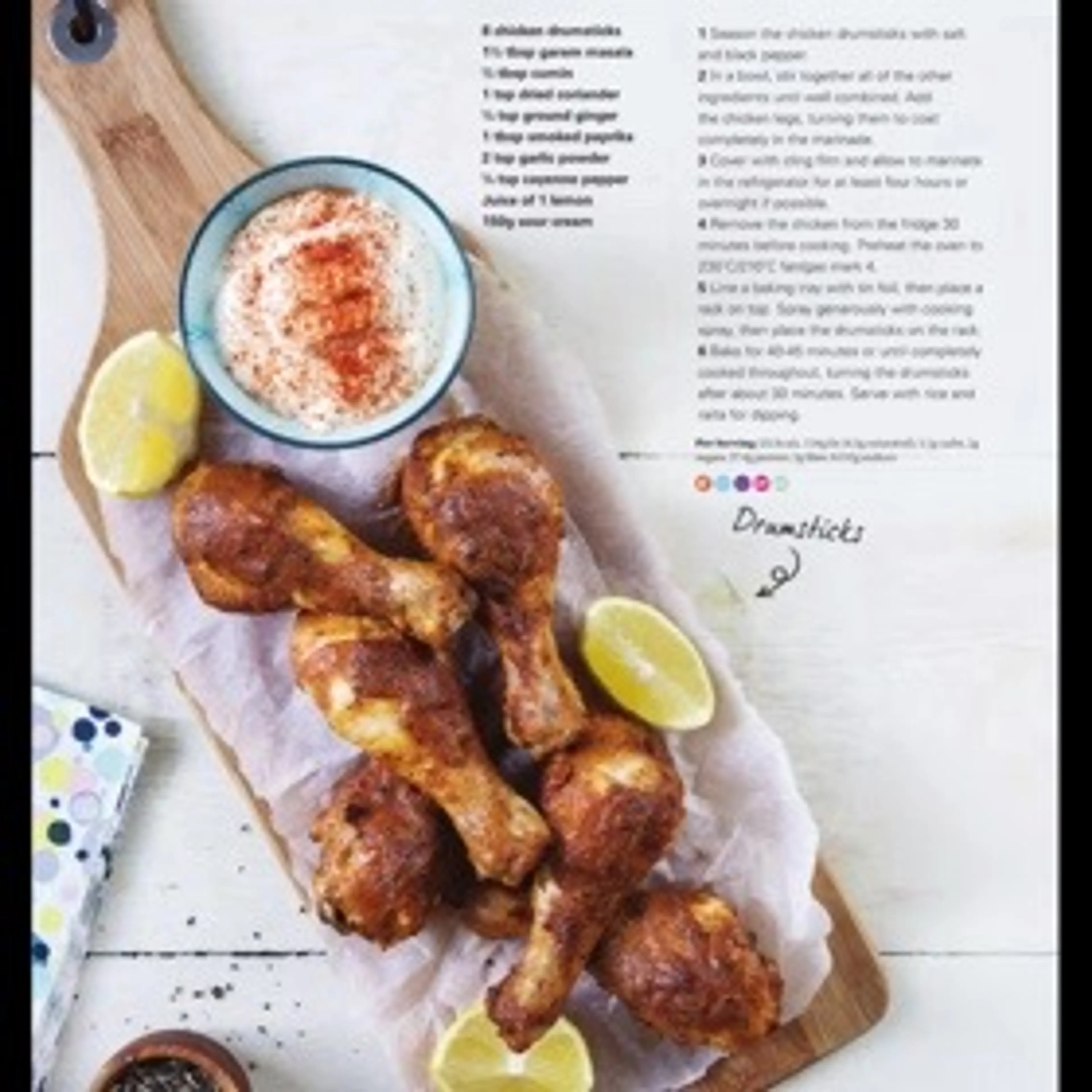 Baked tandoori drumsticks
