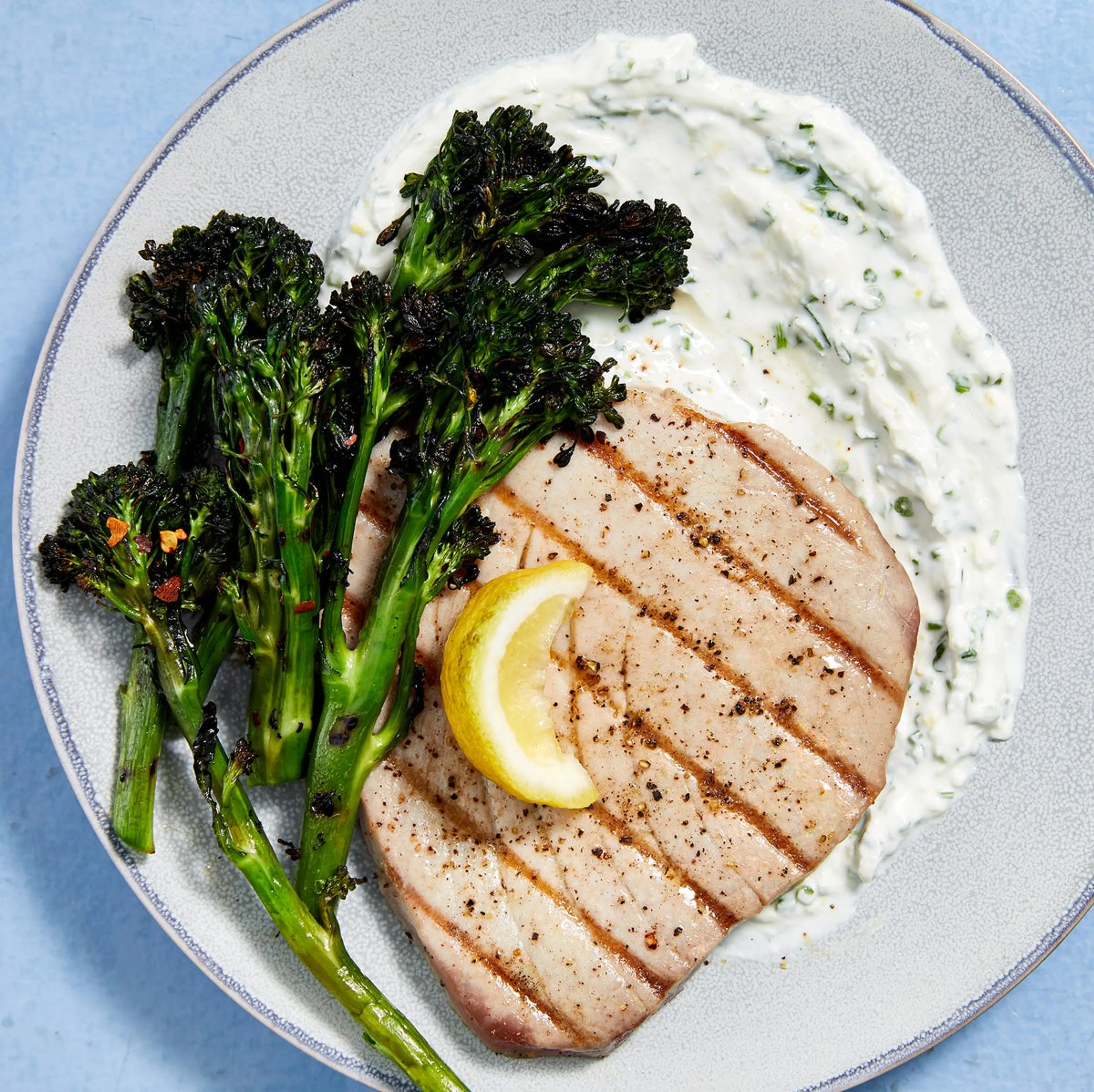 Grilled Ahi Tuna with Lemony Labneh