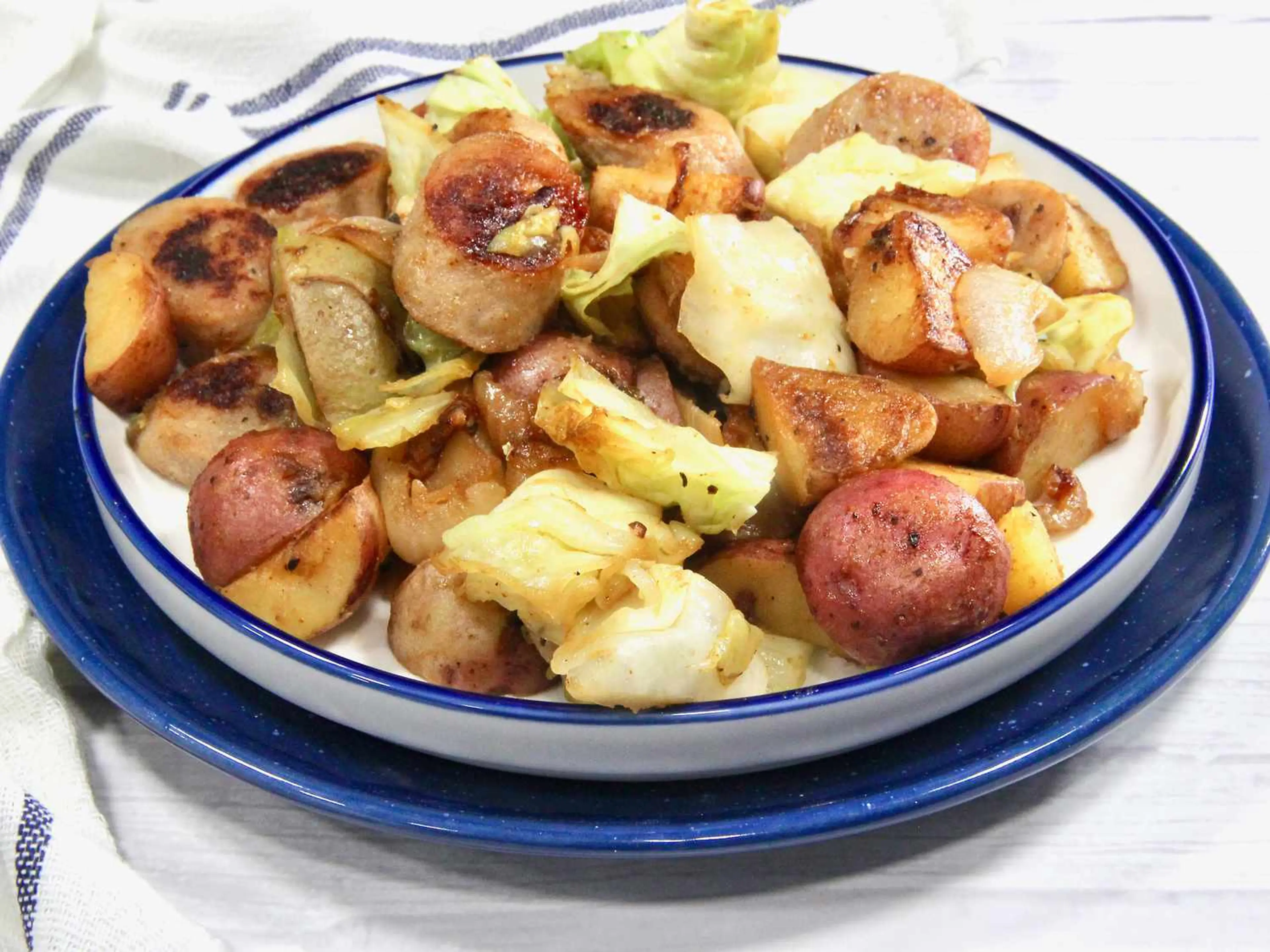 Cabbage, Potato, and Sausage Skillet