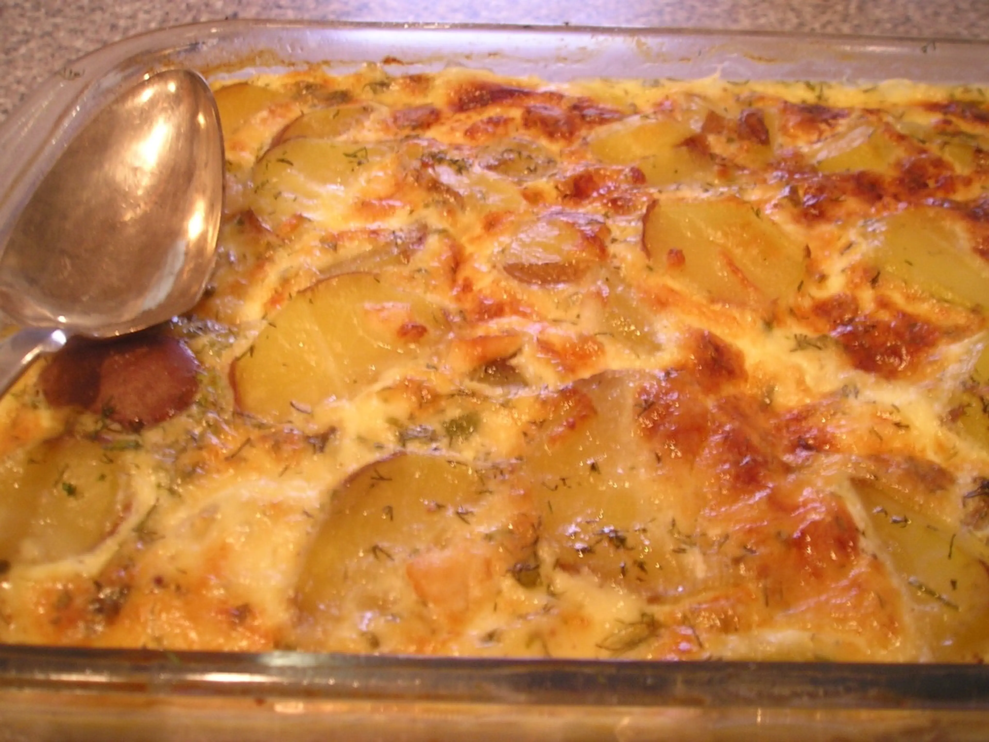 Swedish Ham, Potato, Dill and Cheese Bake