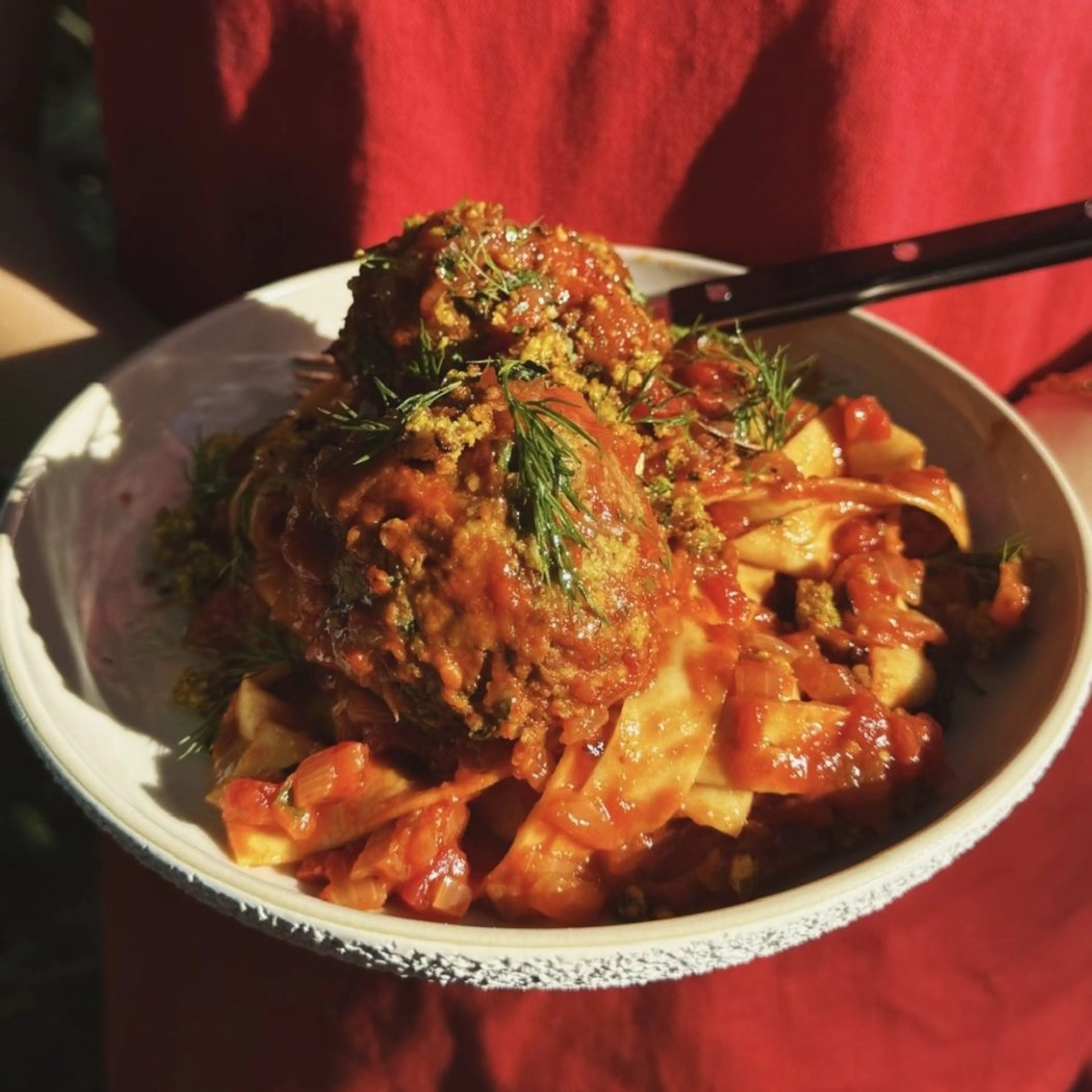 Spiced Meatballs with Pappardelle